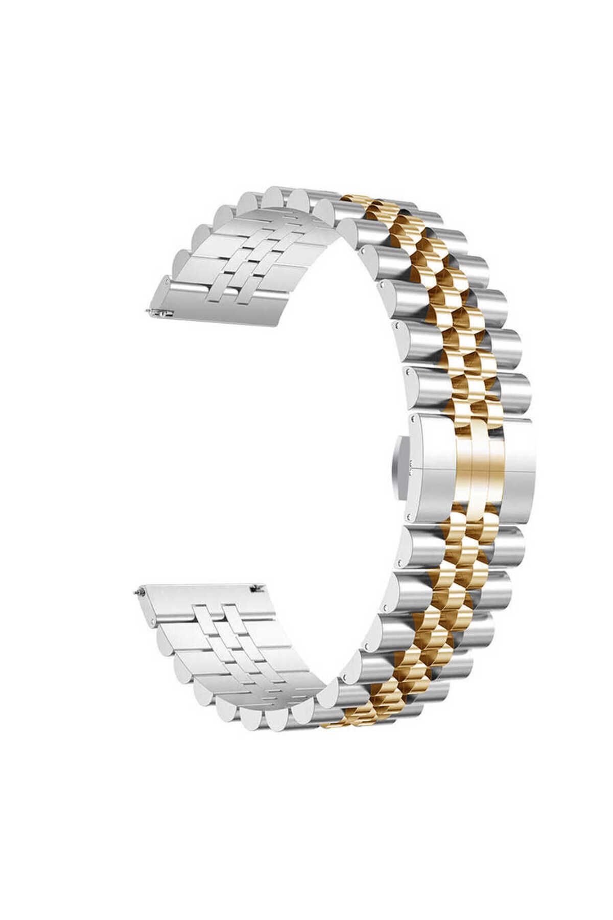 YTSGLOBAL Galaxy Watch 42mm Uyumlu KRD-36 20mm Metal YTSG Kordon-Gümüş-Rosegold