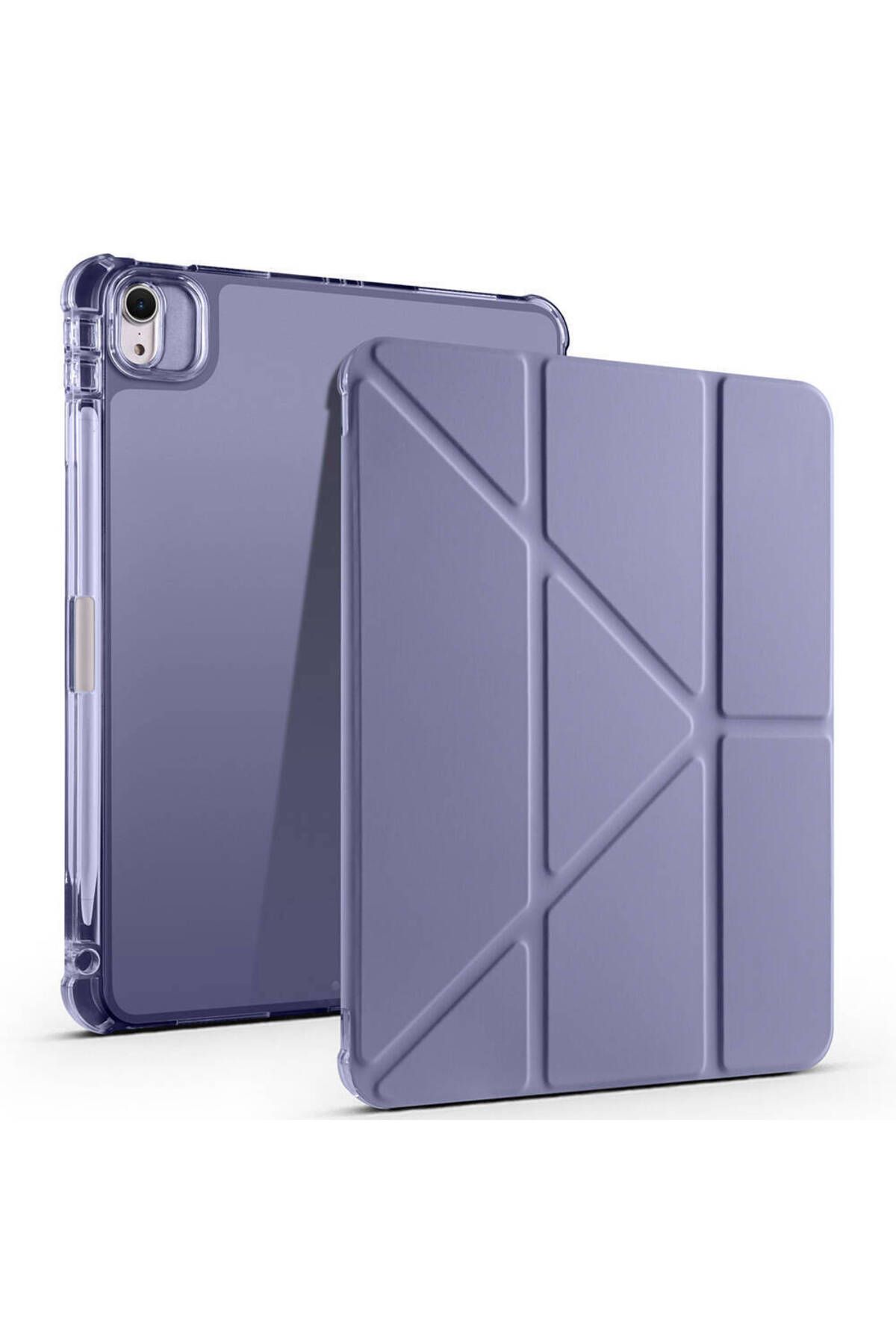 YTSGLOBAL iPad Air 11 2025 M3 Kılıf YTSG Tri Folding Kalem Bölmeli Standlı Kılıf - Mor