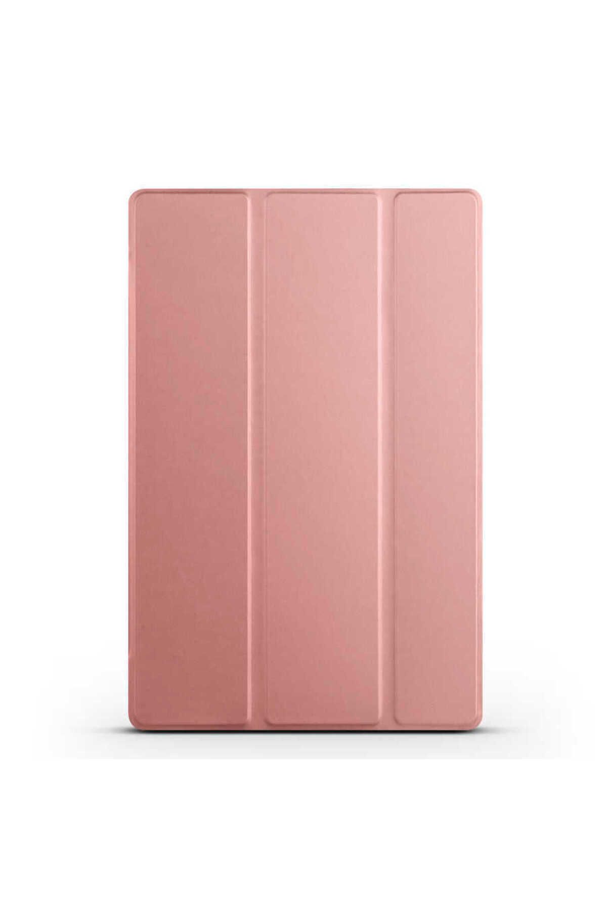 YTSGLOBAL Galaxy Tab A8 10.5 SM-X200 (2021) Uyumlu YTSG Smart Cover Standlı 1-1 Kılıf-Rose Gold