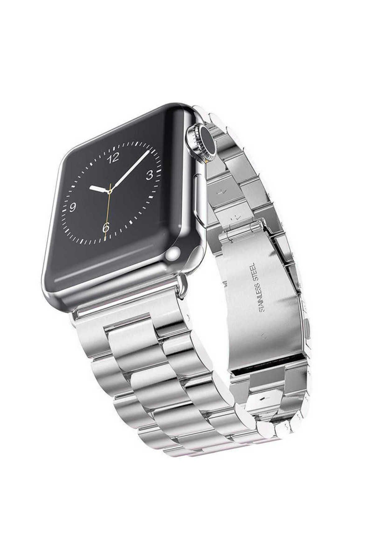 YTSGLOBAL Watch 44mm Uyumlu KRD-04 Metal YTSG Kordon-Gümüş