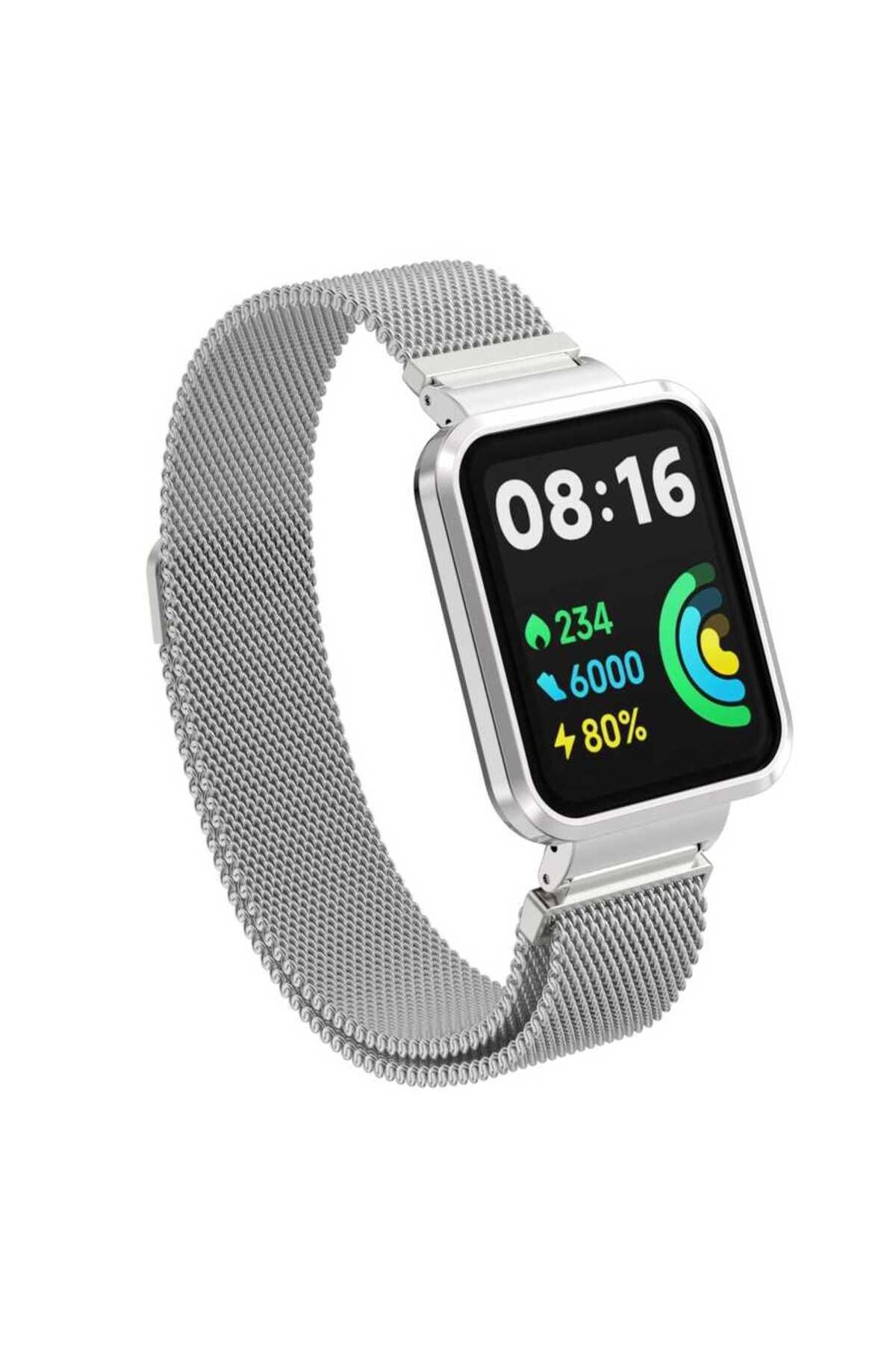 YTSGLOBAL Xiaomi Redmi Watch 2 Lite Uyumlu KRD-58 Metal YTSG Kordon-Gümüş