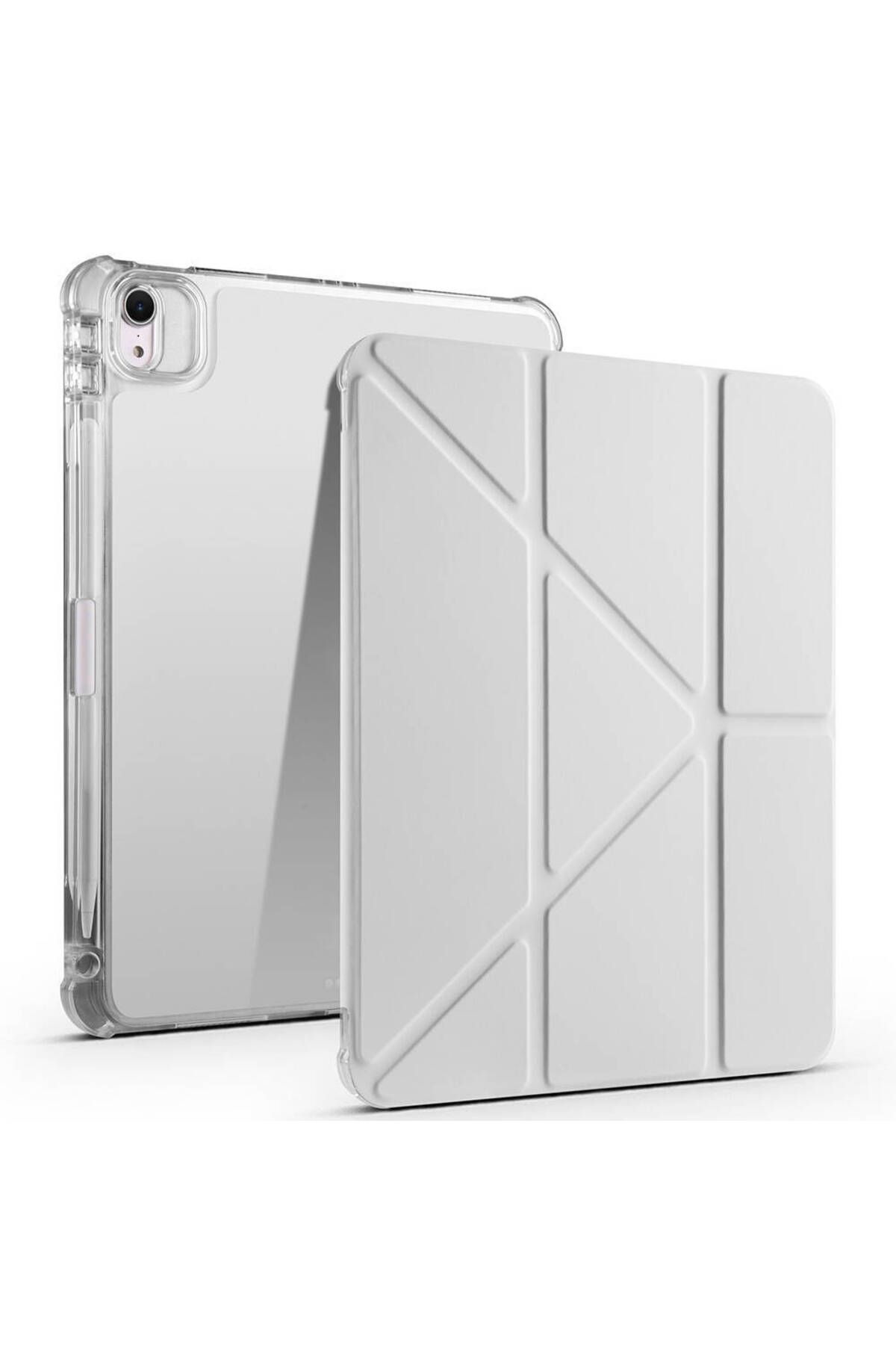 YTSGLOBAL iPad Air 11 2025 M3 Kılıf YTSG Tri Folding Kalem Bölmeli Standlı Kılıf - Gri