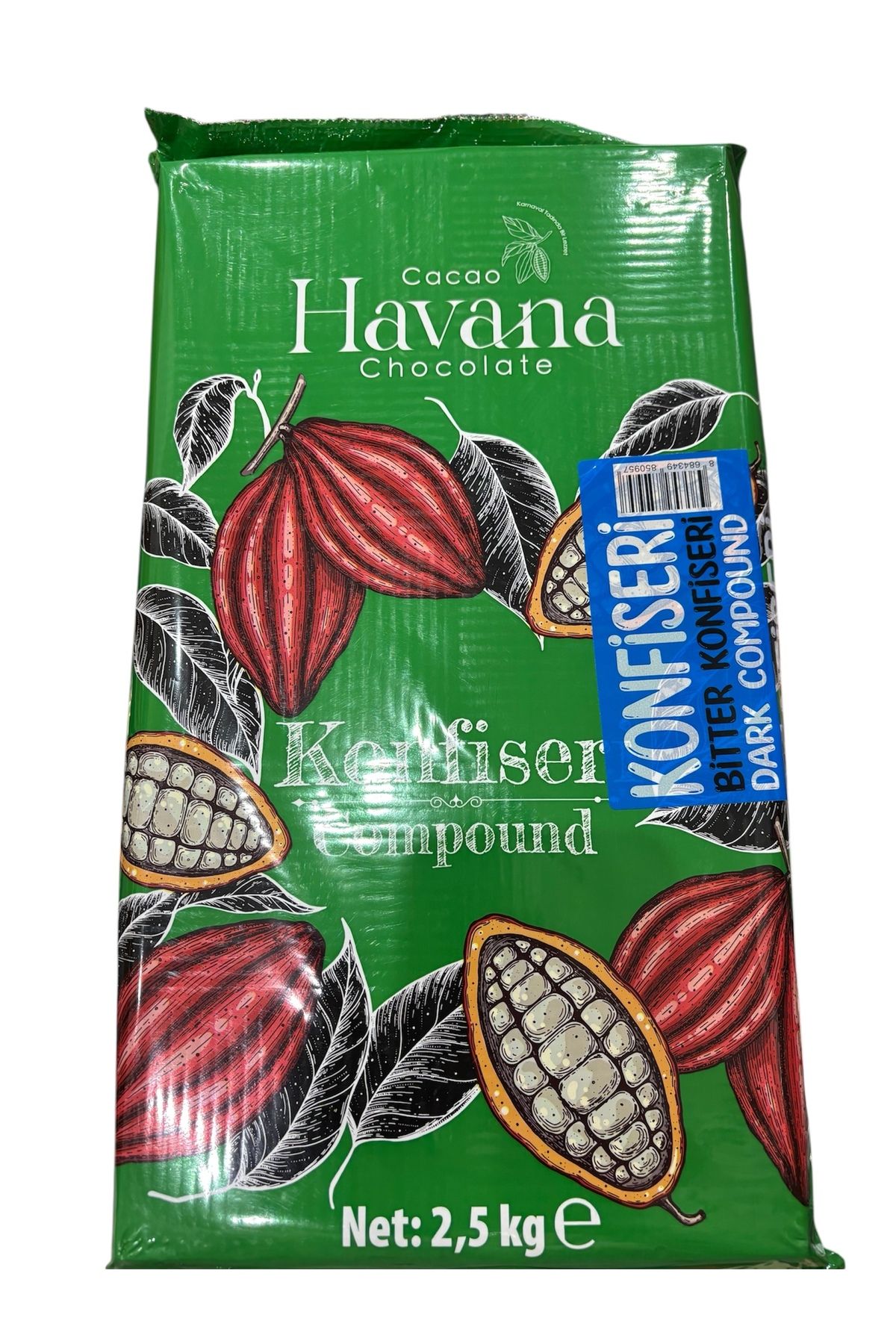 Cacao havana BİTTER KONFİSERİ KUVERTÜR 2.5 Kg