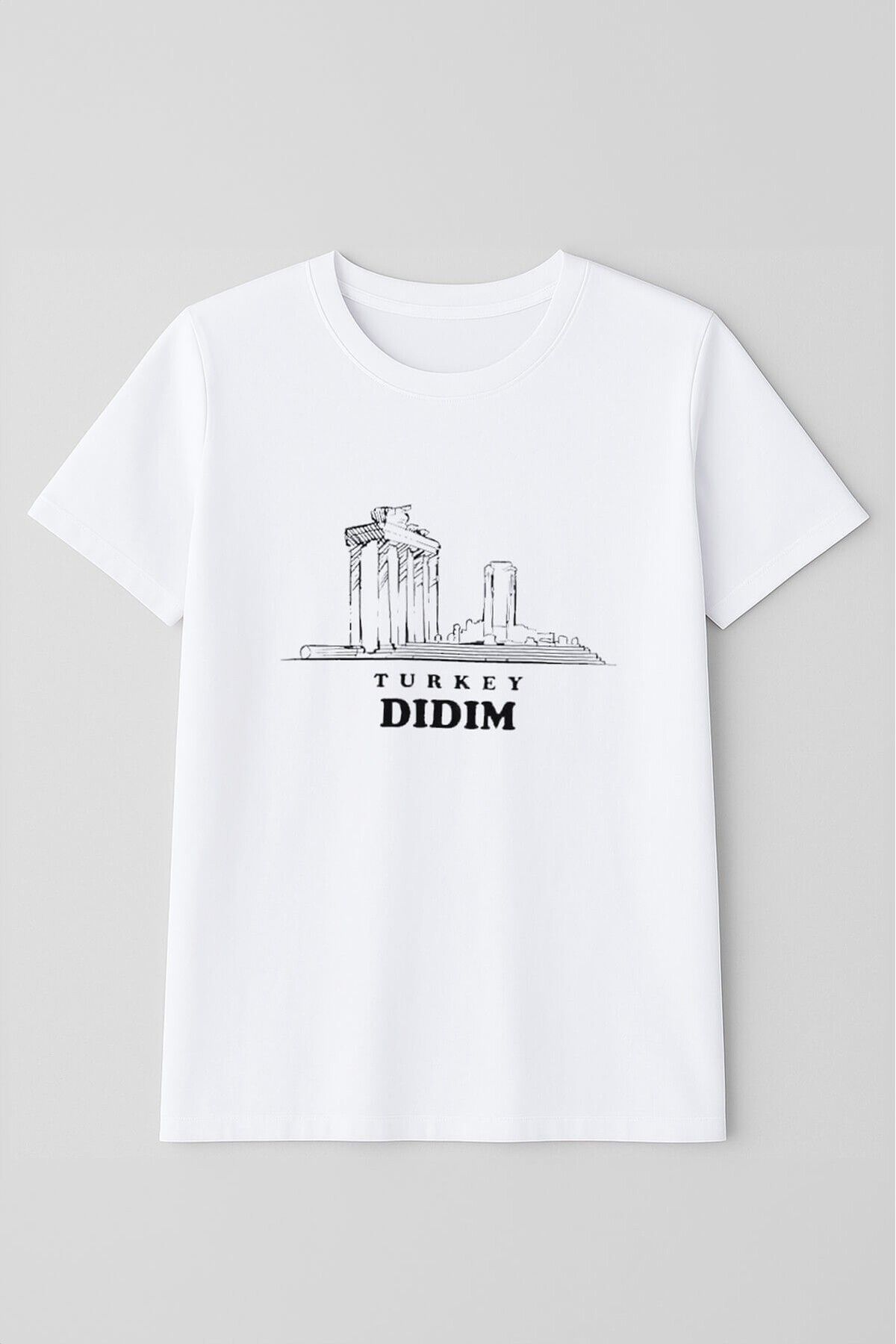 MARKAPIA WOMAN Kadın Bisiklet Yaka %100 Pamuk Didim Baskılı Kısa Kollu T-Shirt