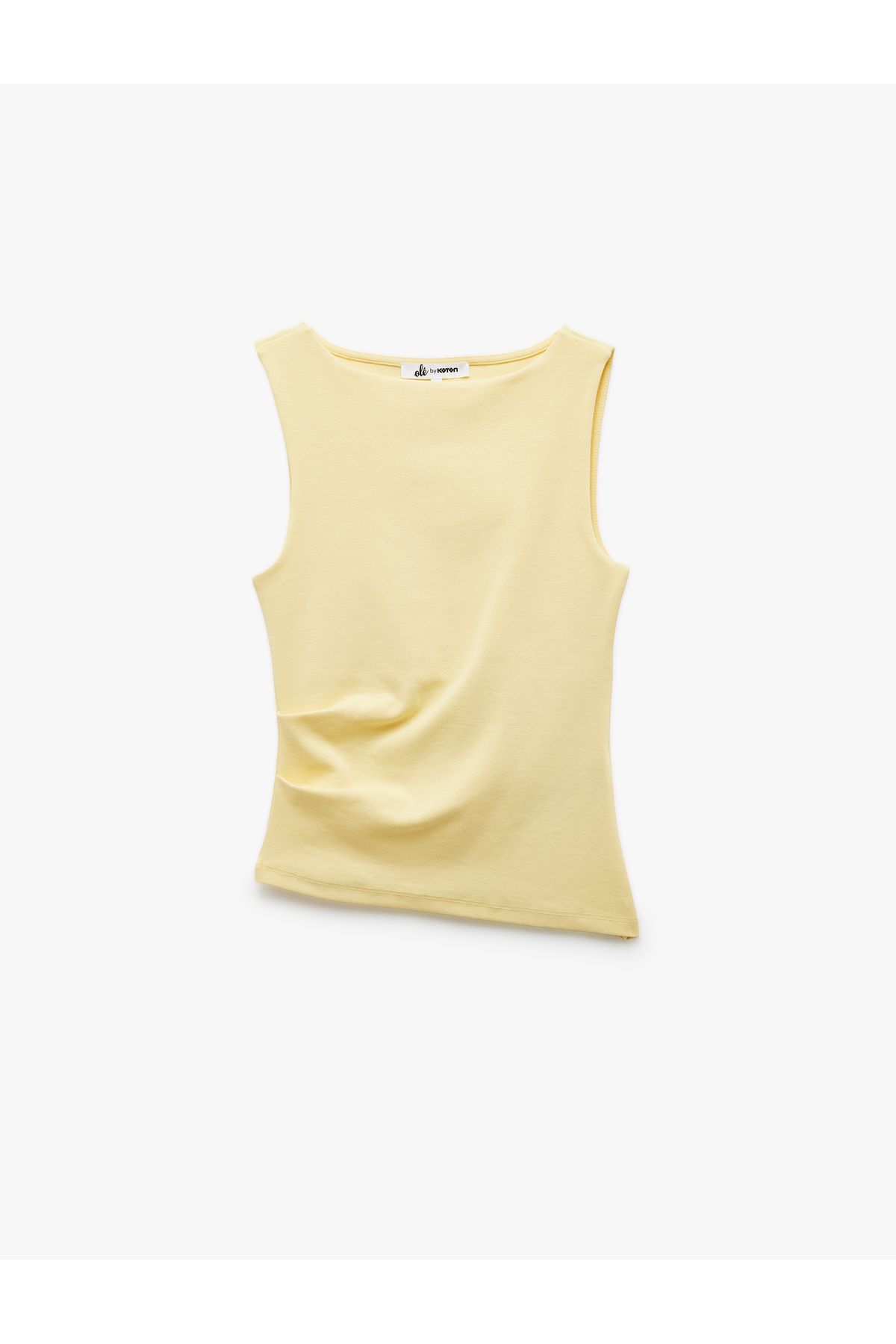 Koton Kayık Yaka Kolsuz Slim Fit Asimetrik Bluz