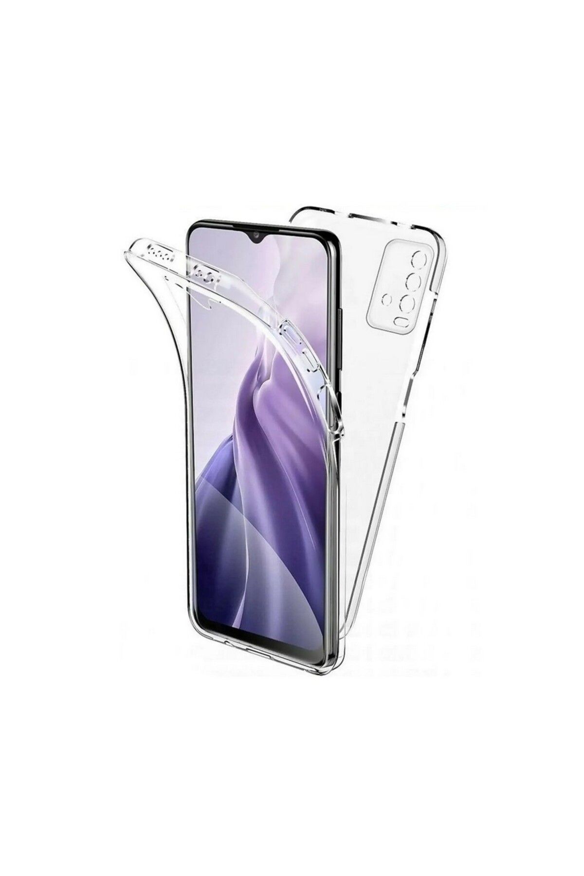 KılıfShop Xiaomi Redmi 9T uyumlu Kılıf Ön Arka 360 Koruma Arka Sert Mika Ön Silikon Şeffaf