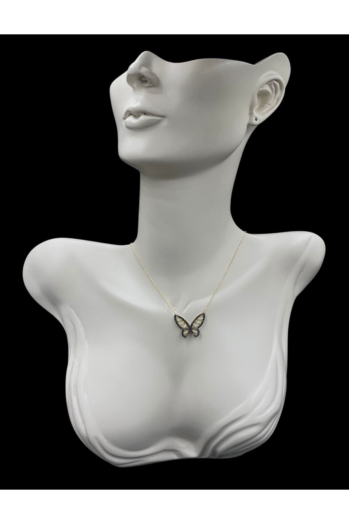 nefjewelrydesign 925 Ayar Gümüş 44cm Kelebek Kolye