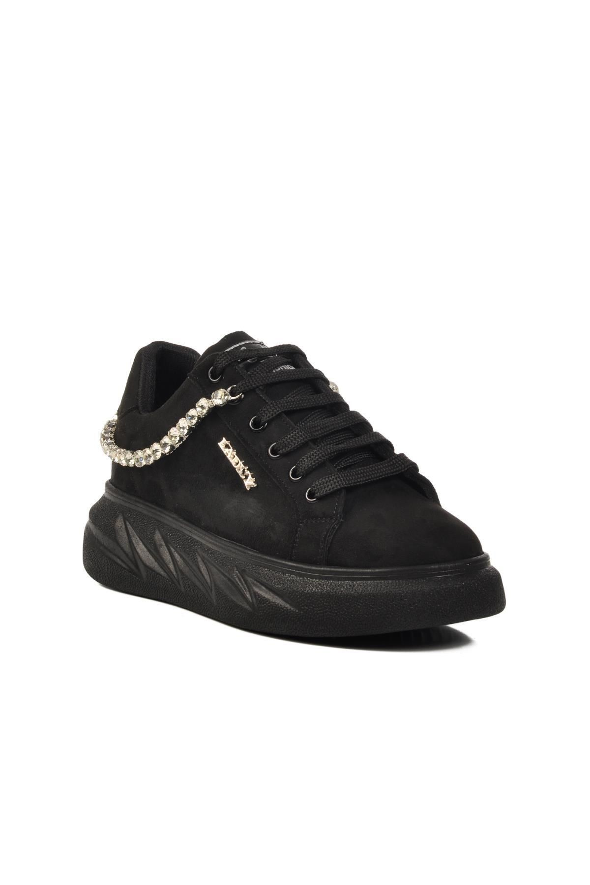 WALKWAY Siyah Süet Kadın Spor Ayakkabı Lady 7081 Z