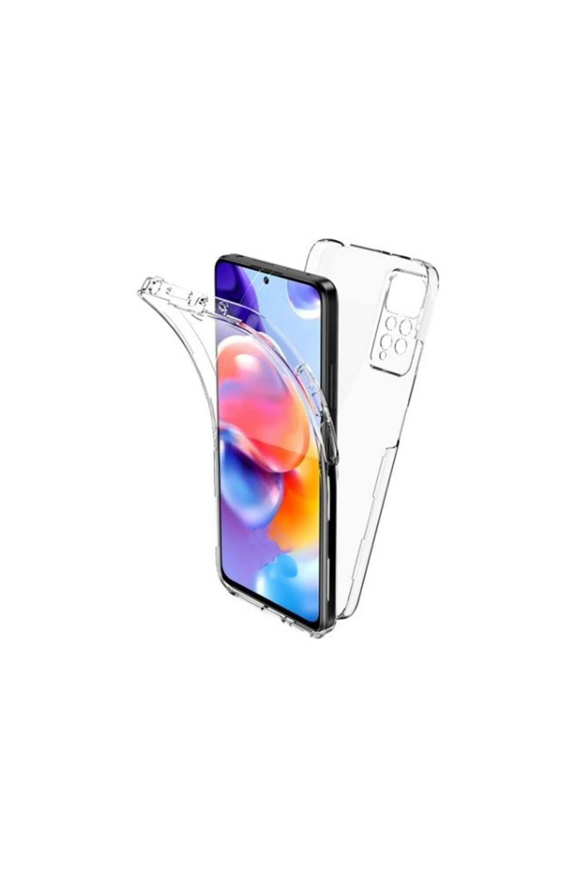 KılıfShop Xiaomi Redmi Note 11s uyumlu Kılıf Ön Arka 360 Koruma Arka Sert Mika Ön Silikon Şeffaf