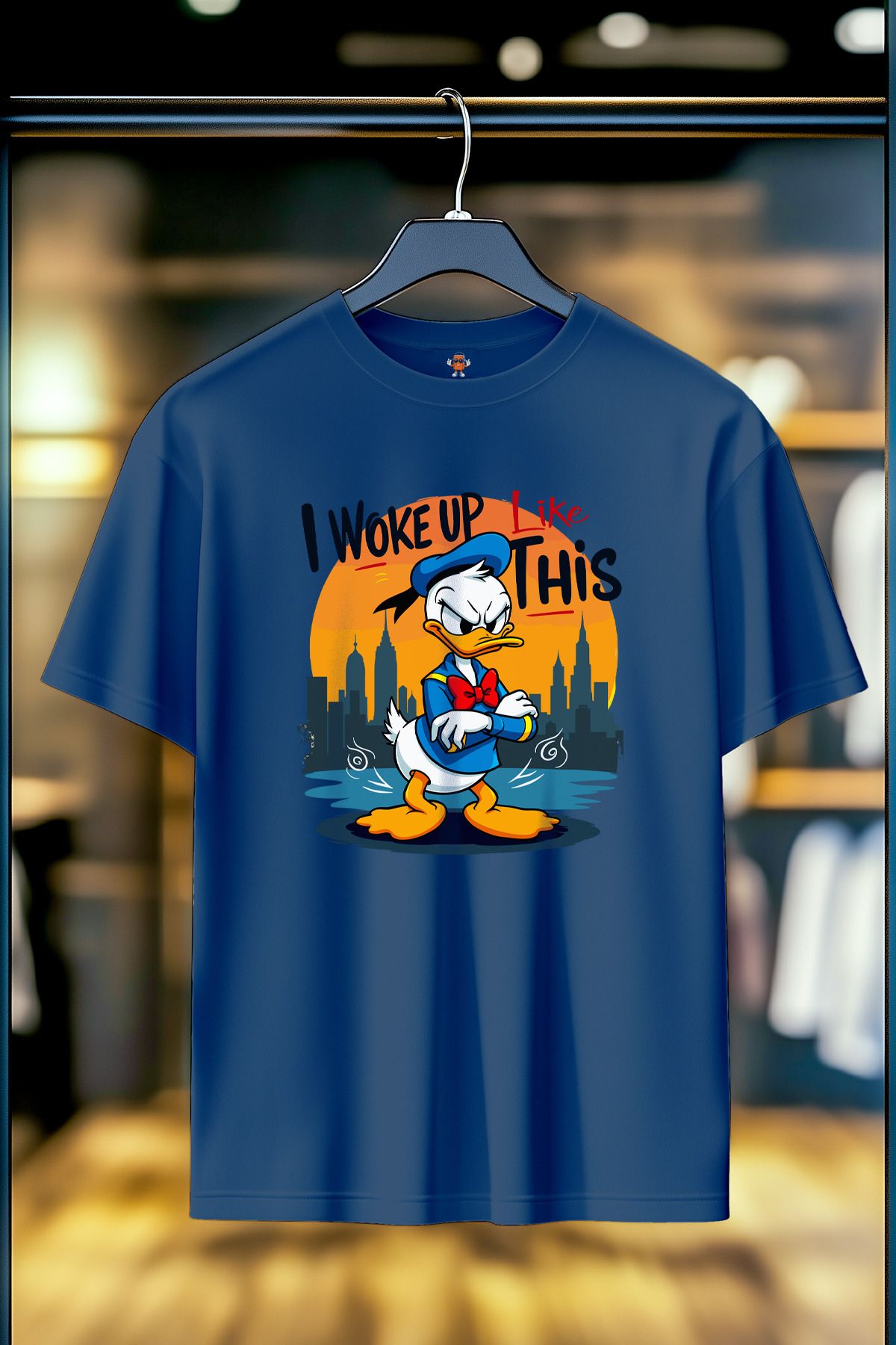 BookOrBook Sleepy Duck %100 Pamuk Premium Kalite Unisex T-Shirt