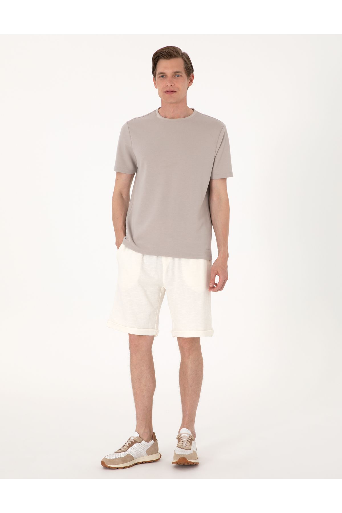 Pierre Cardin Bej Comfort Fit Örme Şort 50303891-VR011