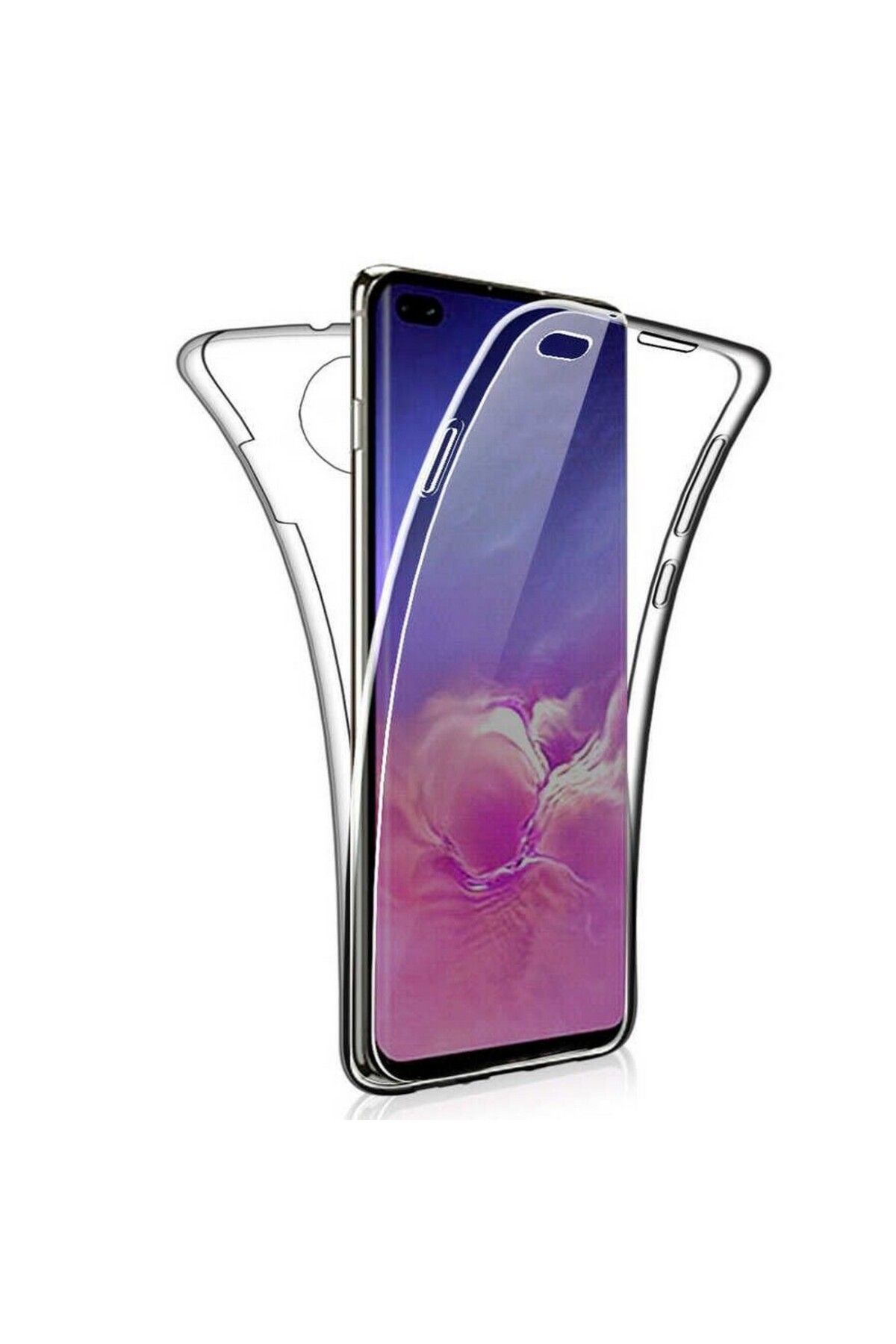 KılıfShop Huawei Mate 40 Pro uyumlu Kılıf Ön Arka 360 Koruma Arka Sert Mika Ön Silikon Şeffaf