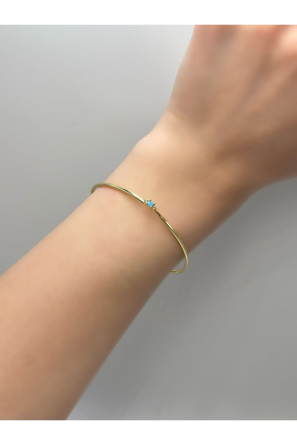 MyladyAccessoriess Mavi Minimal Çelik Kelepçe