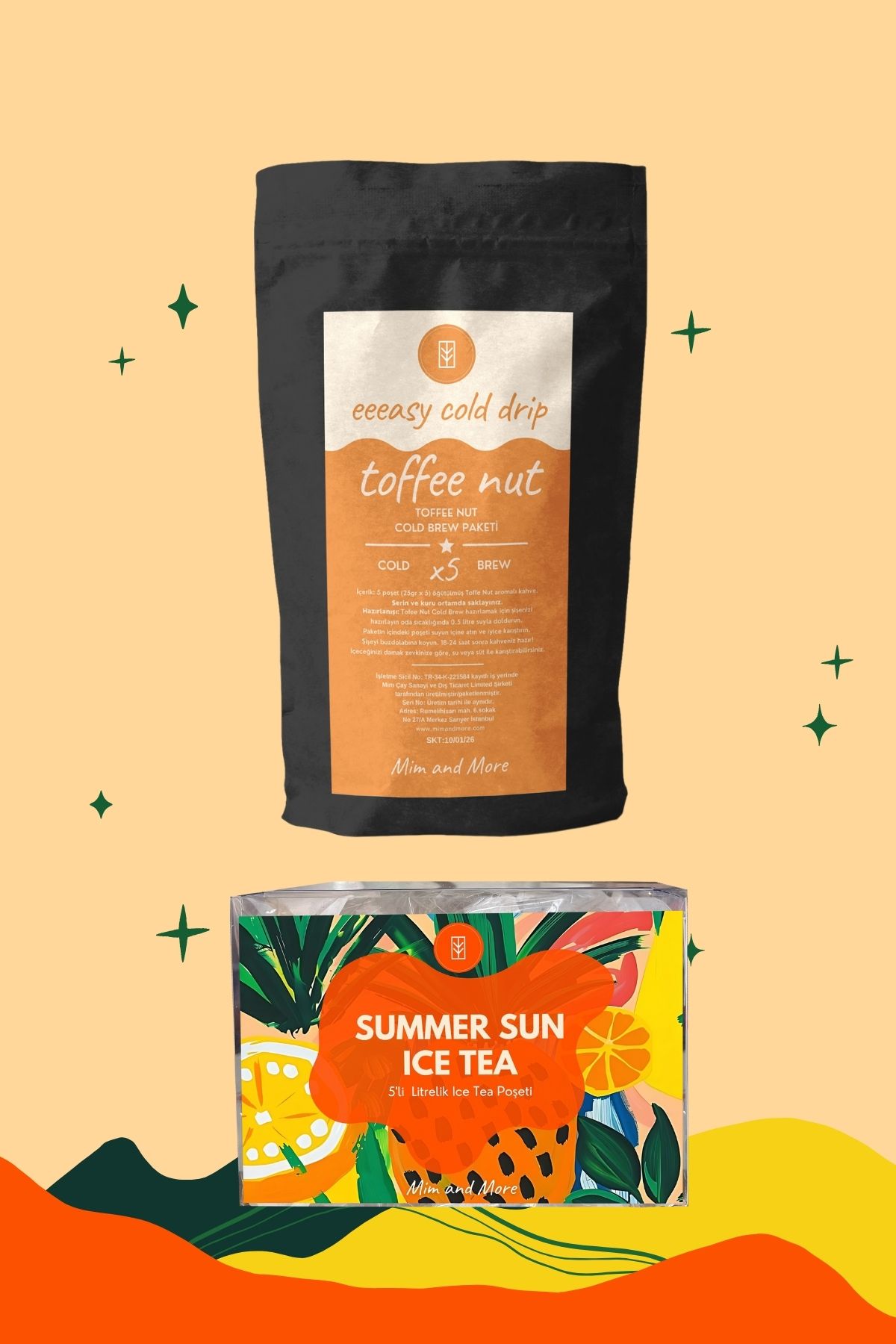 Mim and More Golden Hour Pack - Summer Sun Ice Tea Pack, Toffee Nut Eeasy Cold Drip 2'li Paket
