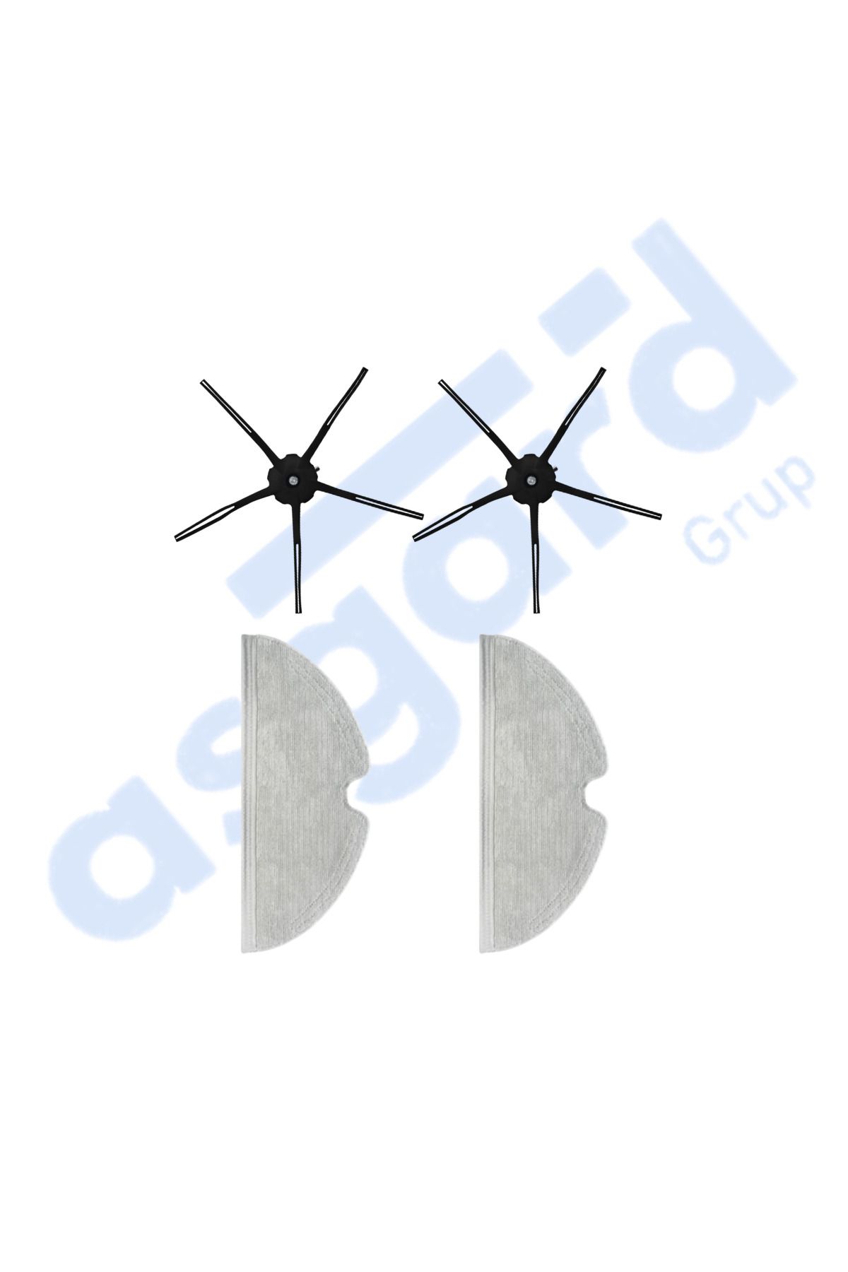 Asgard Grup ROBOROCK Q7 , Q7+ , Q7 MAX , Q7 MAX+ Uyumlu 2 Yan Fırça 2 Mop