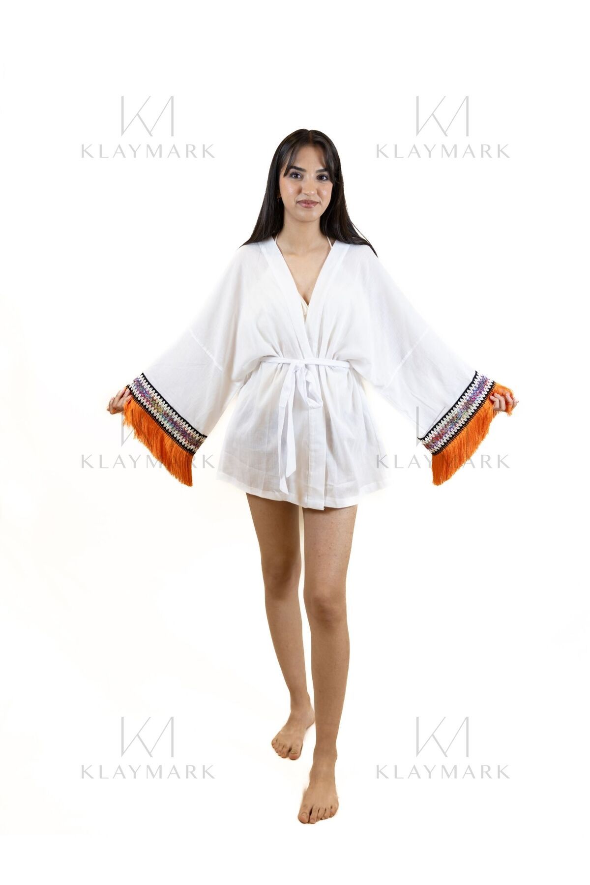 KLAYMARK Klay çiçek kısa kimono