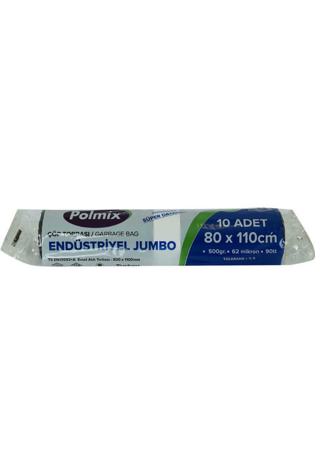Modafiks Çöp Torbası Jumbo Boy 80x110Cm 500Gr 62Mikron 90Lt Siyah Rulo 10 Adet