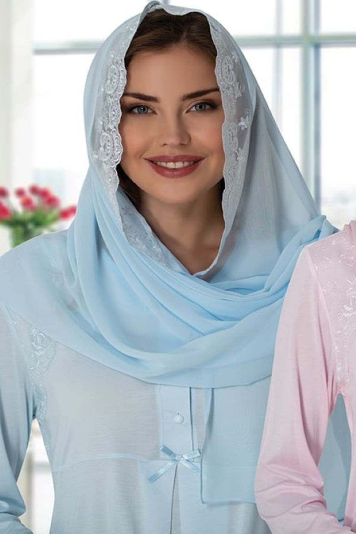 Pelin özel tasrım dantelli tesettür şal