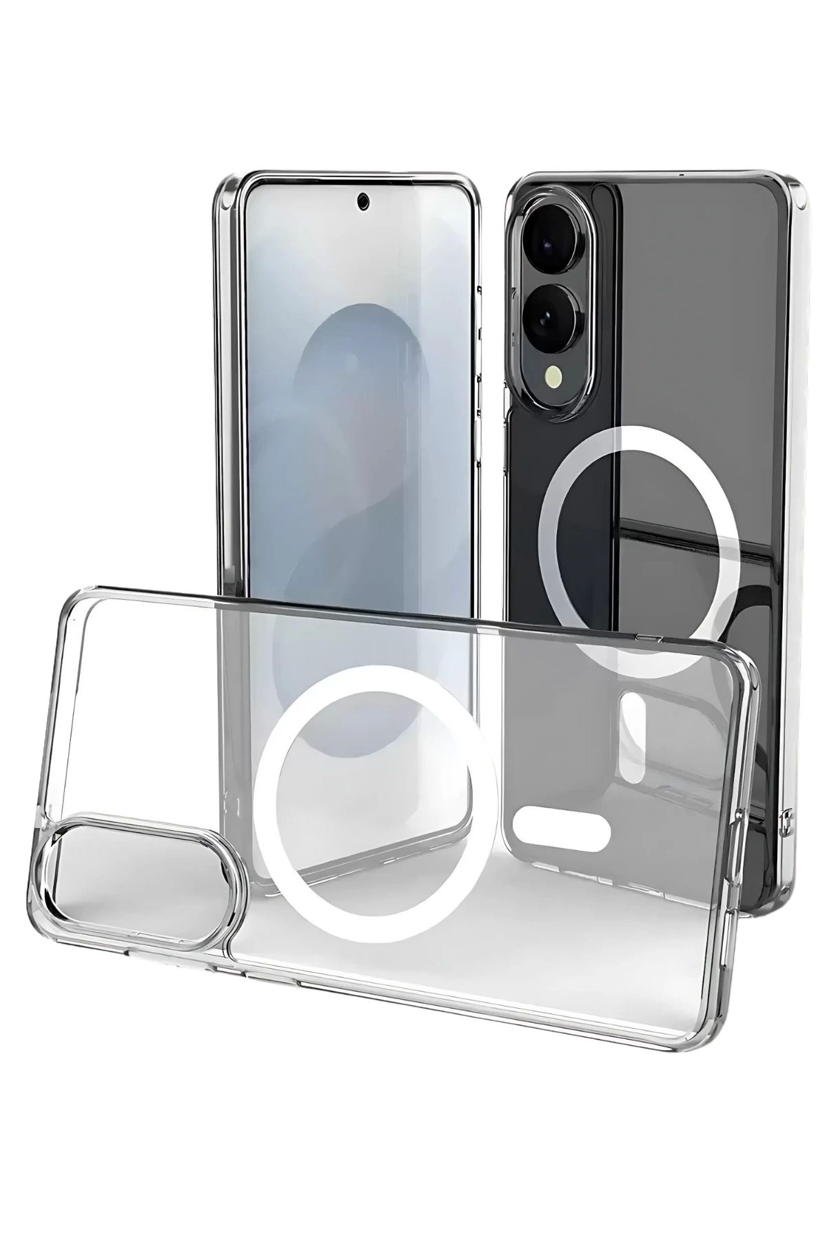 Lopard Samsung Galaxy S25 Edge Kılıf Kamera Korumalı Magsafe Sert Kristal Şeffaf Pc Lopard Porto Kapak