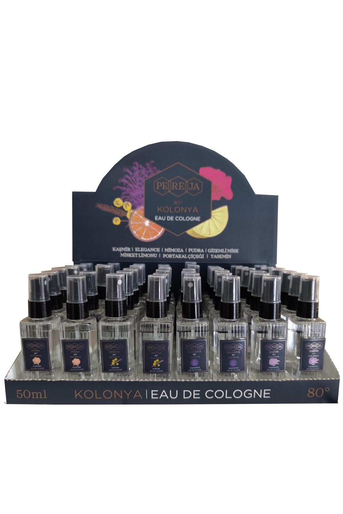 Pereja Kaşmir Pudra Elegans Mimoza Kolonyası 50 ml 48 Adet Standlı