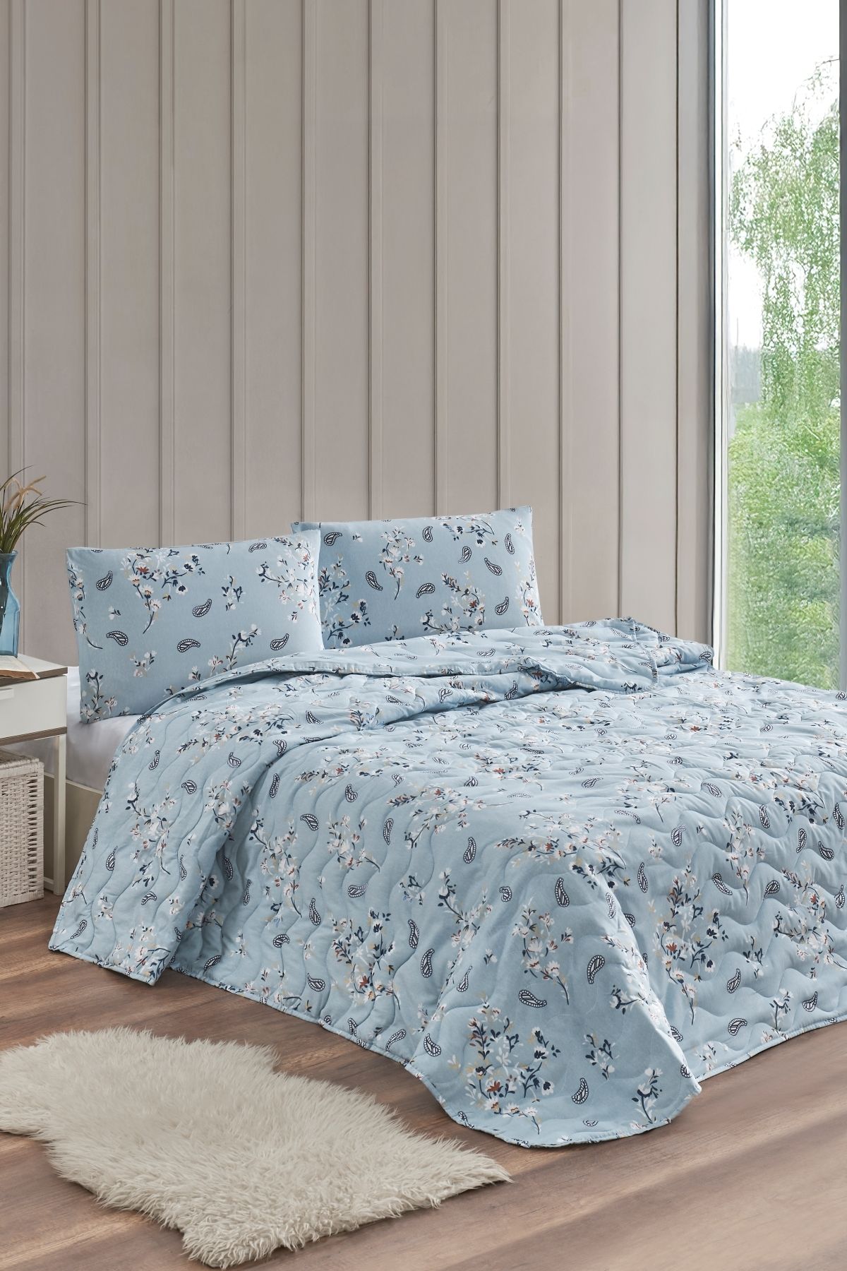 MARLA HOME Çift Kişilik Pike Yatak Örtüsü Takımı | 200x220 cm | Çok Amaçlı Battaniye | Pamuklu