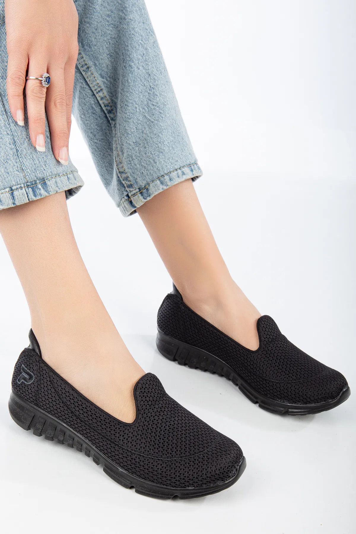 new feet Kadın Siyah Ortopedik Memory Taban Günlük Ayakkabı