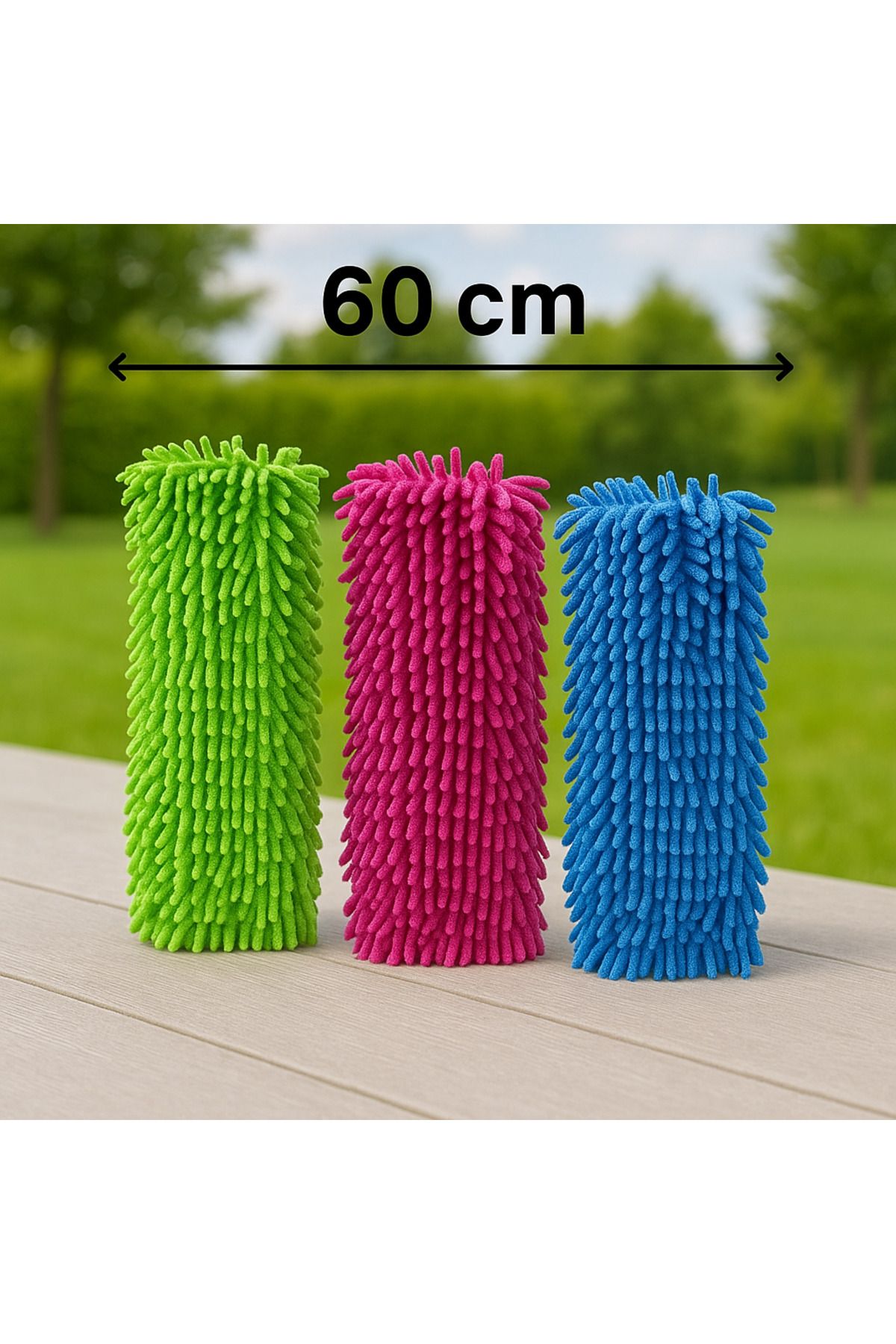 Metler 3'lü Makarna Mop Mikrofiber Yedek Paspas | 60 cm Temizlik Bezi | Tüm Modellerle Uyumlu