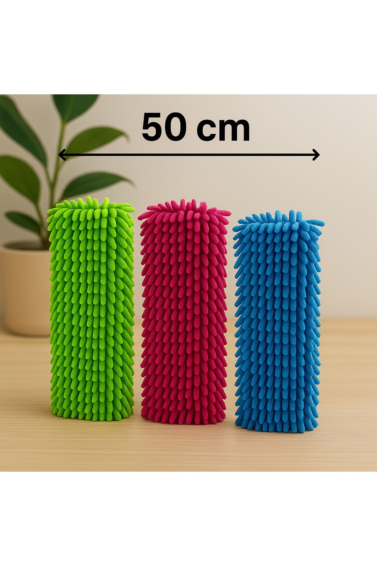 Metler 3'lü Makarna Mop Mikrofiber Yedek Paspas | 50 cm Temizlik Bezi | Tüm Modellerle Uyumlu
