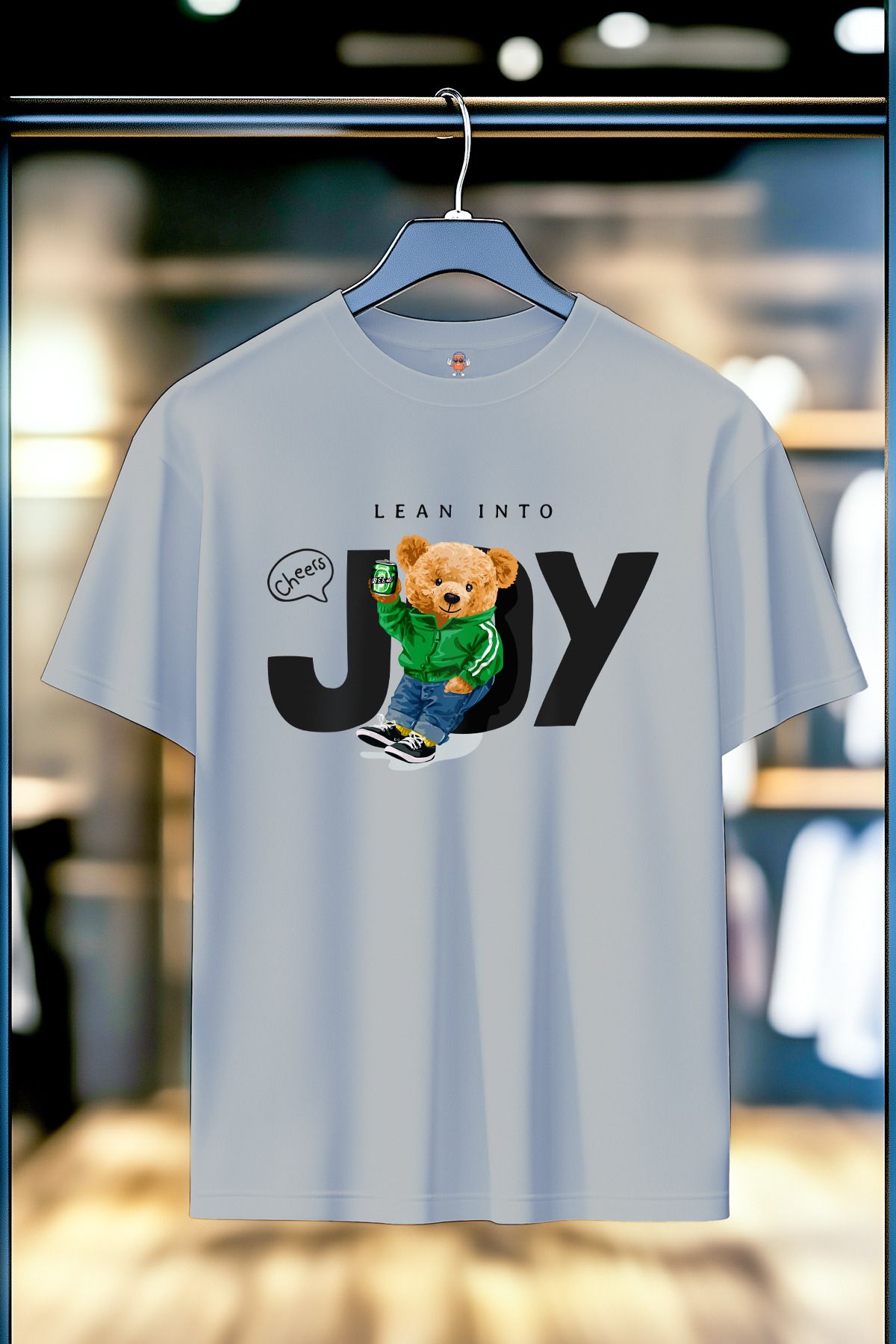 BookOrBook Lean Into Joy %100 Pamuk Premium Kalite Unisex T-Shirt