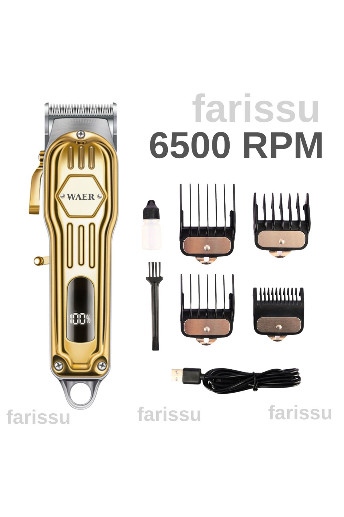 farissu WA-067 Profesyonel Saç Kesme Makinesi – Full Metal Gövde