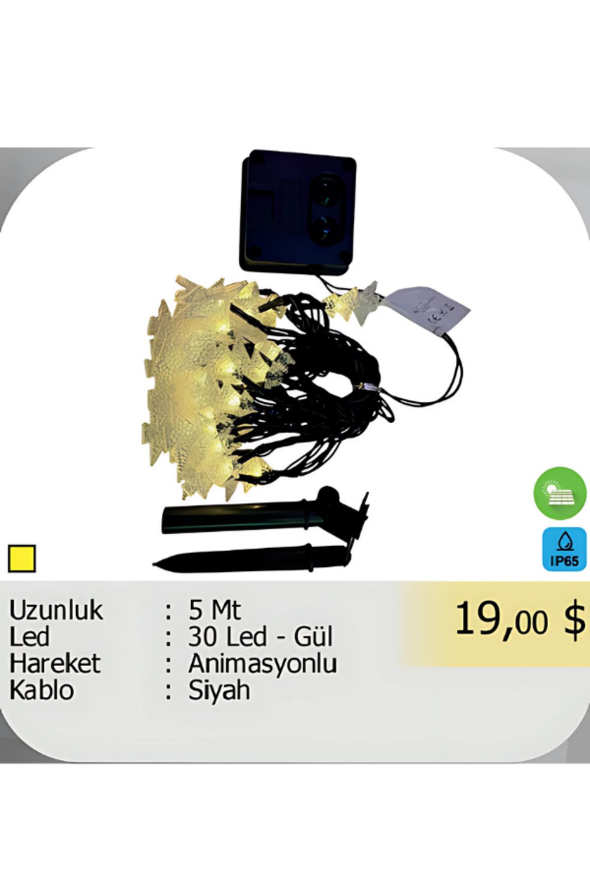 ELKHOUSE KOPYA - ElektrikHouse LED Peri Işığı 30 Led - Gül Animasyonlu 5 Metre