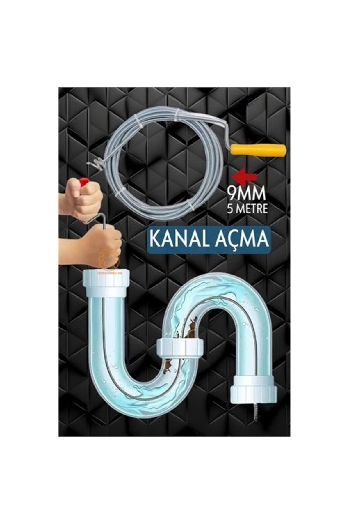 İnnMerry ModaCar Profesyonel Kanal Açma Sprali Kanal Gider Tıkanık Açıcı 5 mt
