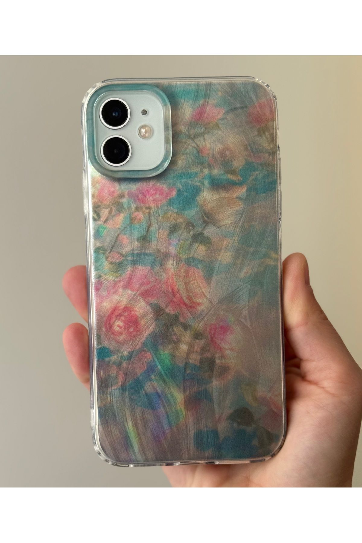 FİŞNEİLETİŞİM İPHONE 11 UYUMLU HOLOGRAMLI ÇİÇEK DESENLİ VİNTAGE KILIF