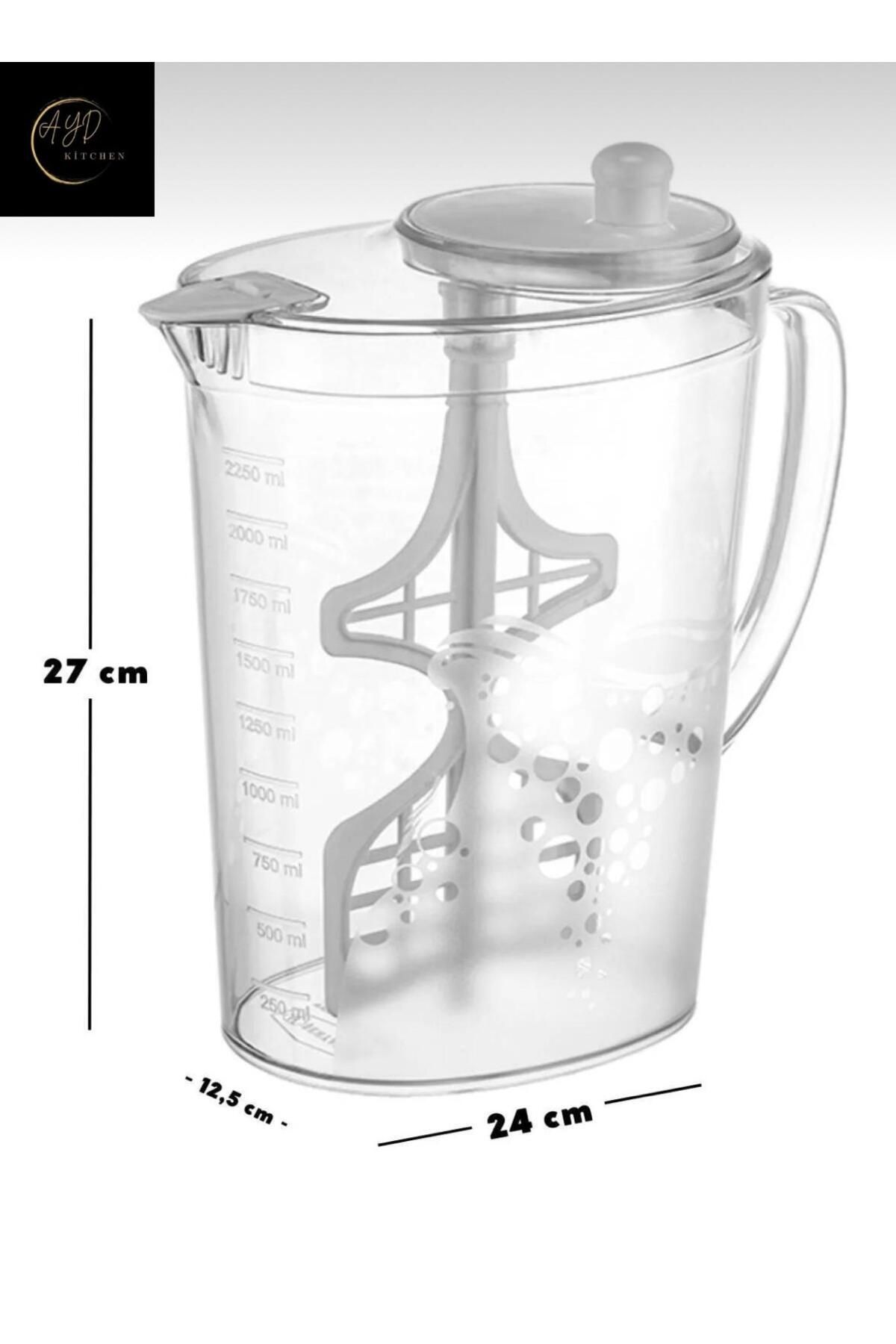 Ayd Kitchen Plastik Sürahi Mixer Sürahi Şeffaf Yayık Ayran Sürahisi
