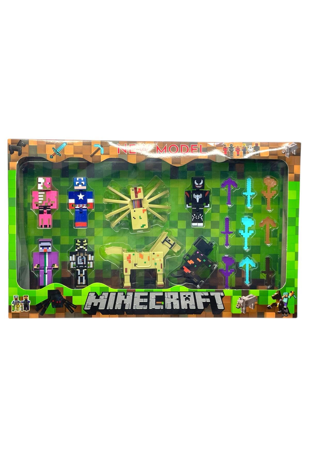 SCOWETTO Minecraft 17 Parça 8 Figürlü Oyuncak Set