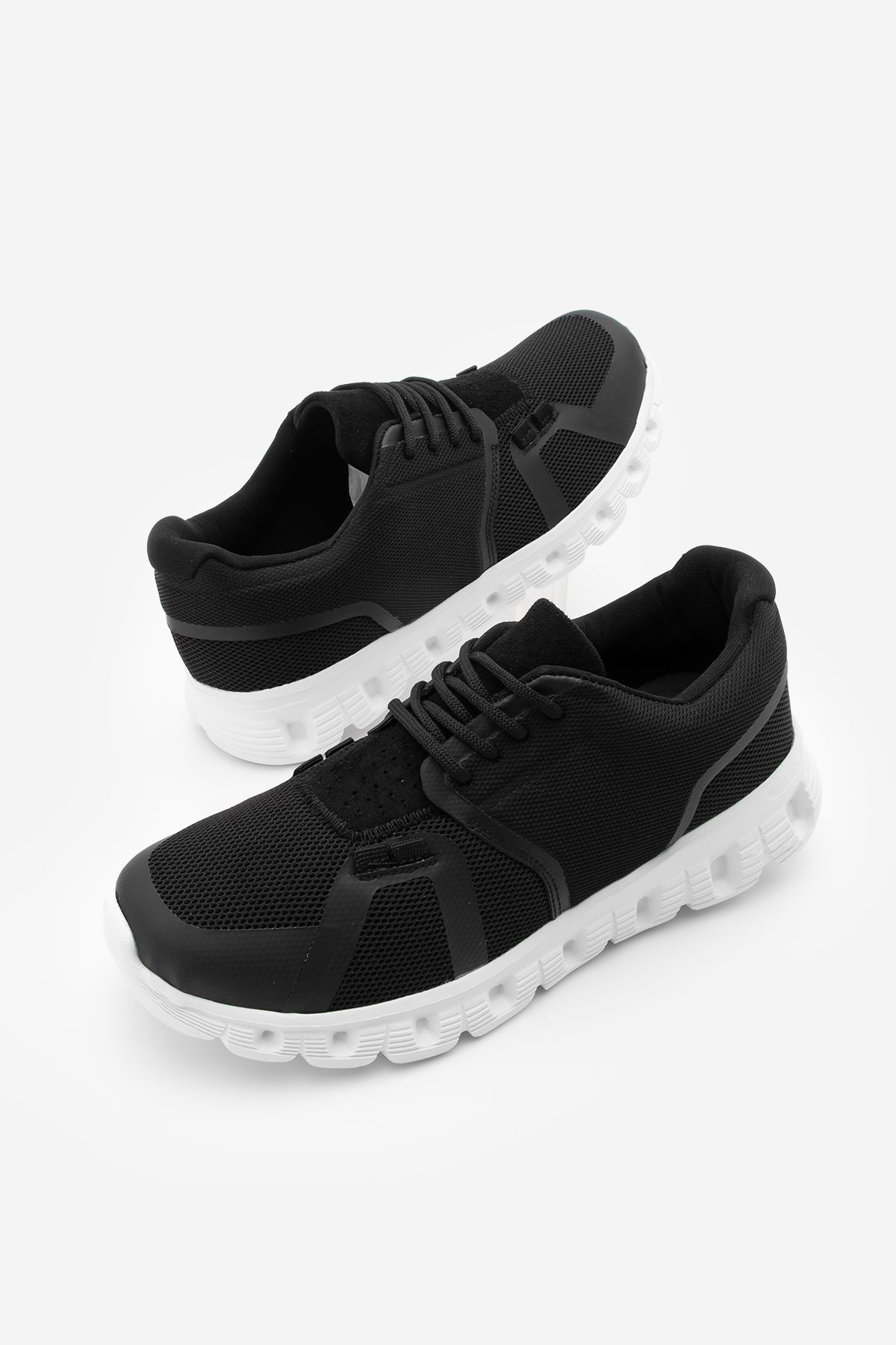 Marjin Kadın Sneaker Eva Taban Örgü Triko Koşu Ve Yürüyüş Spor Ayakkabı Renvis Siyah