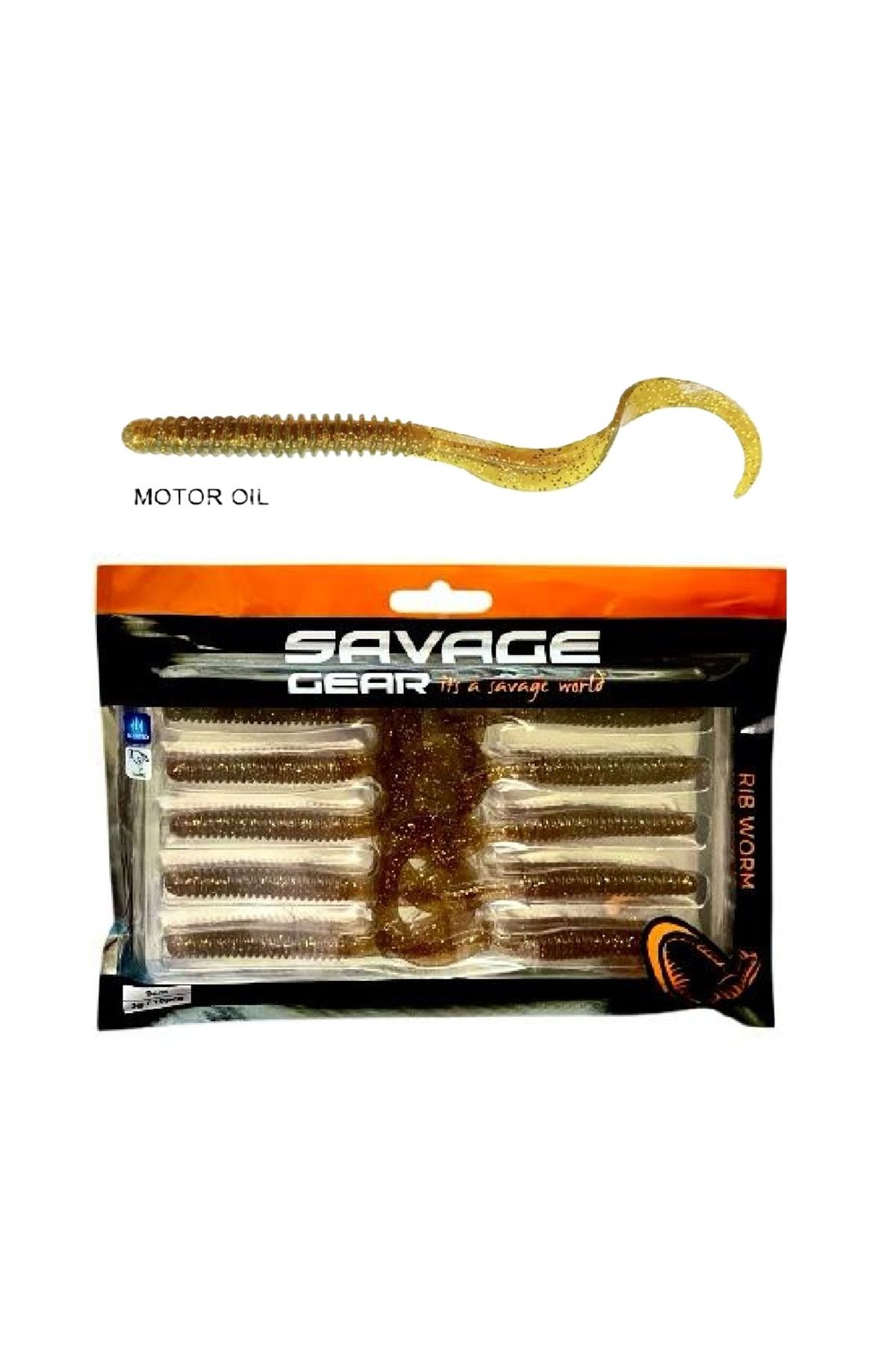 Savage Gear Rib Worm 9cm 3gr 10ad Yapay Silikon LRF Yem Motor Oil