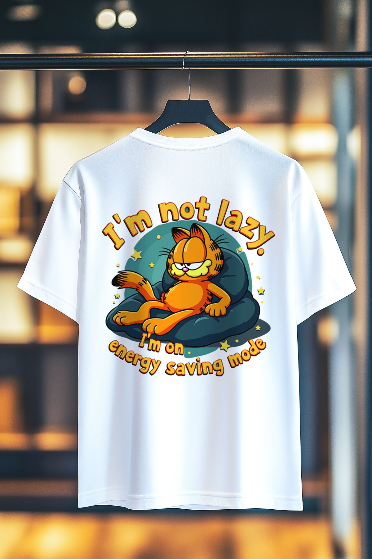 BookOrBook IM not Lazy Garf %100 Pamuk Premium Kalite Sırt Baskılı T-Shirt