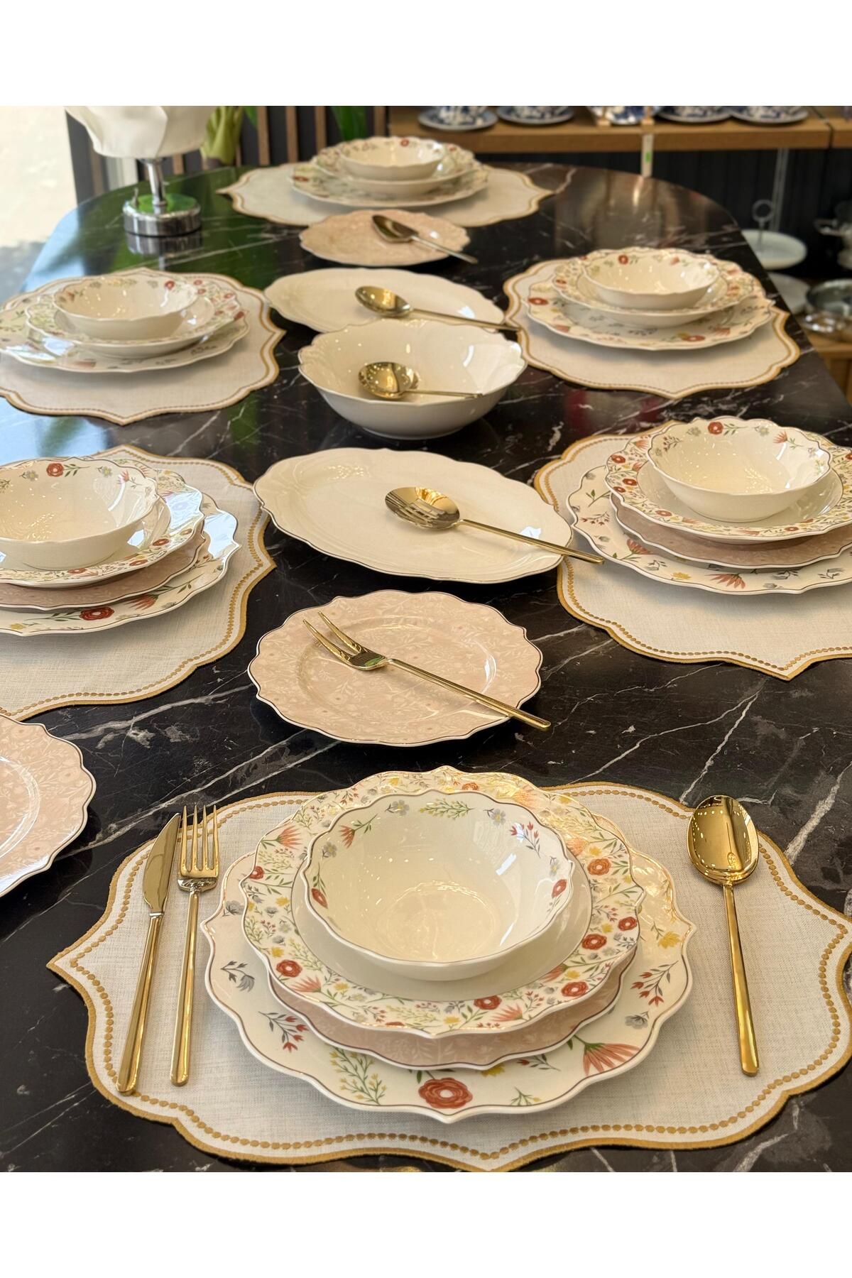Onedekor 24 Parça Porselen Flora Elegance Yemek Takımı