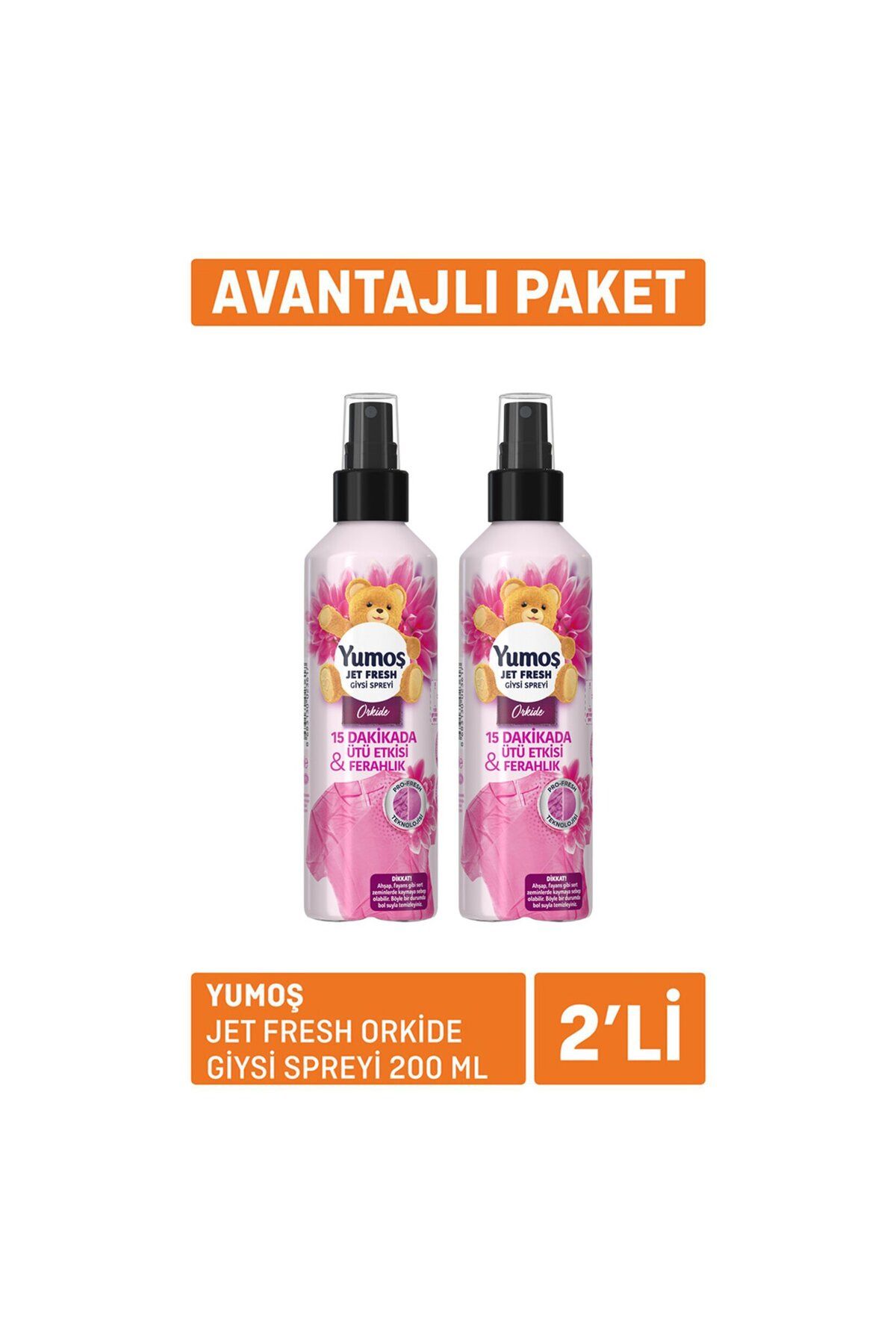 Yumoş Yumoş Jet Fresh Orkide Giysi Spreyi 2X200 Ml