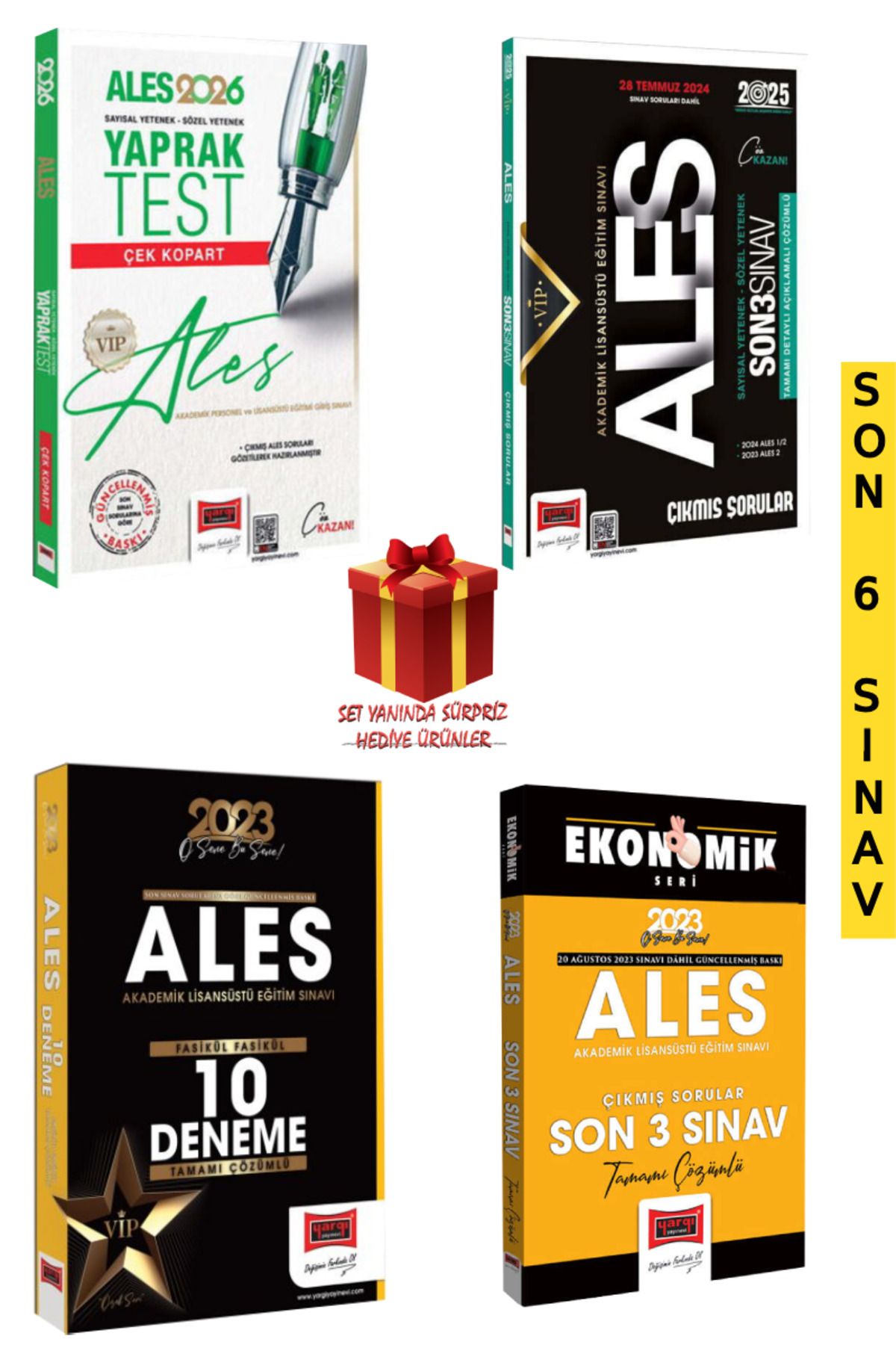 Yargı Yayınları 2025 ALES Yaprak Test+ 10 Deneme+ Son 6 Yıl Çıkmış Sorular Seti+ Sürpriz Hediye