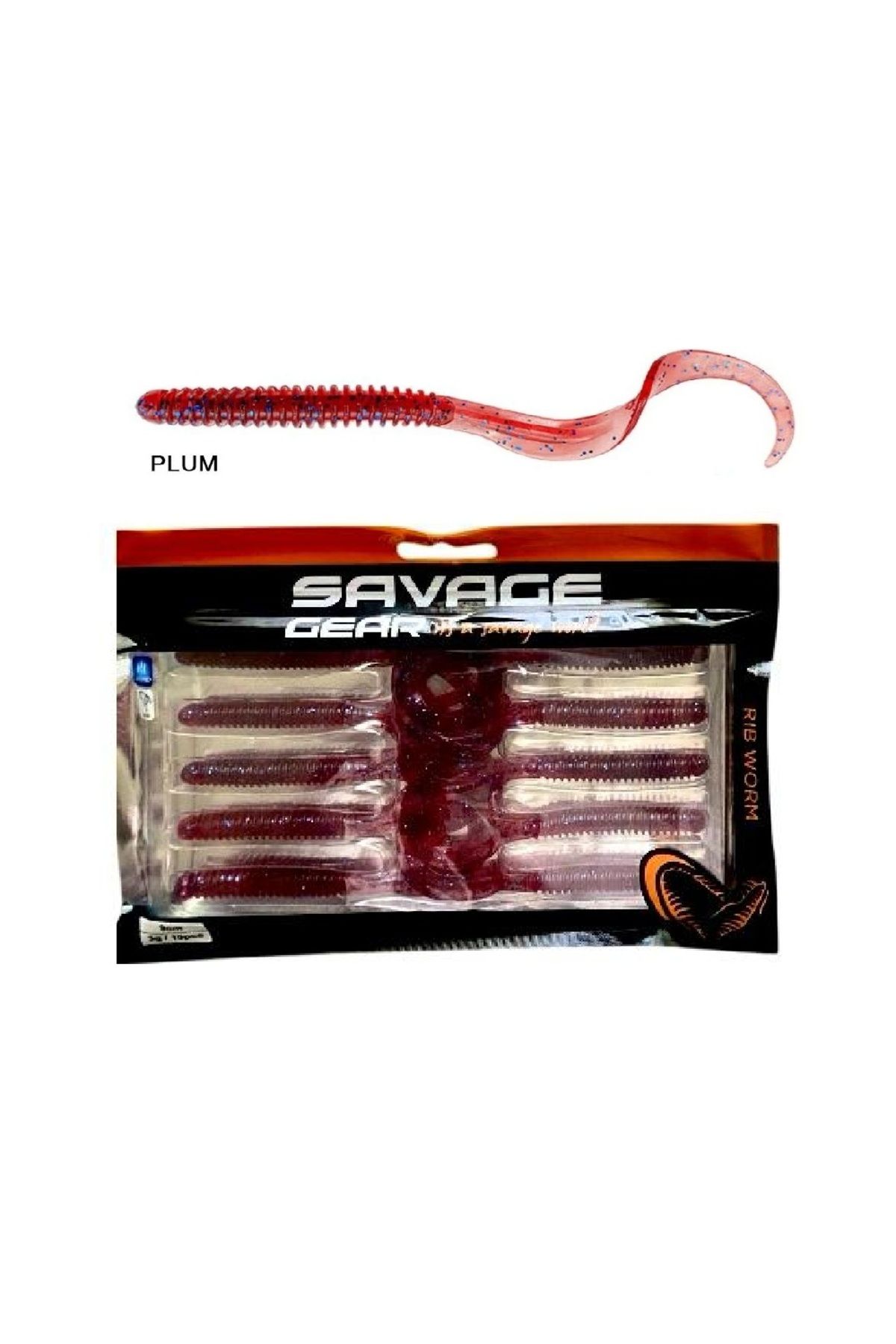 Savage Gear Rib Worm 9cm 3gr 10ad Yapay Silikon LRF Yem Plum