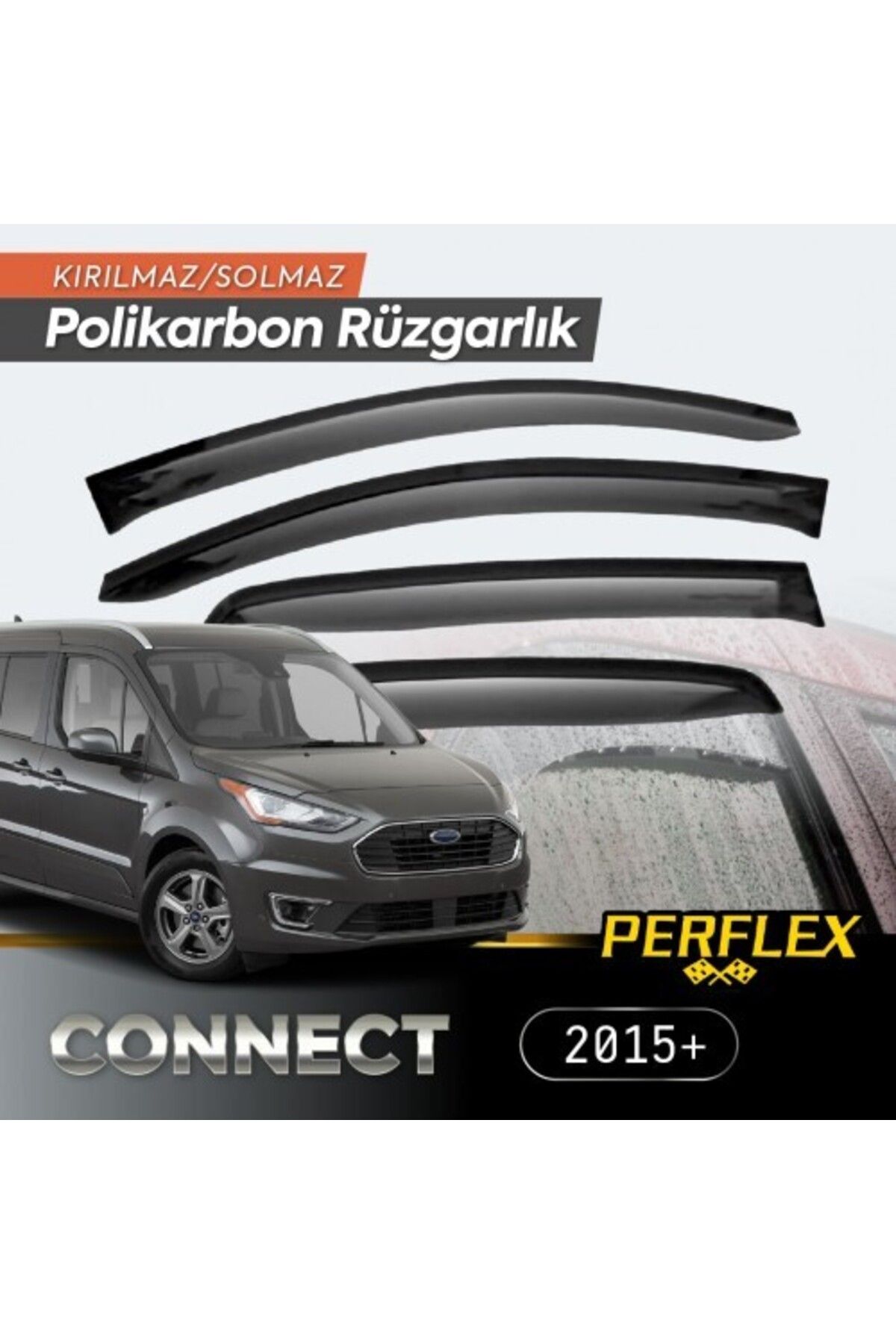 Zayla Ford Connect 2015+ Cam Rüzgarlığı V2 Düz