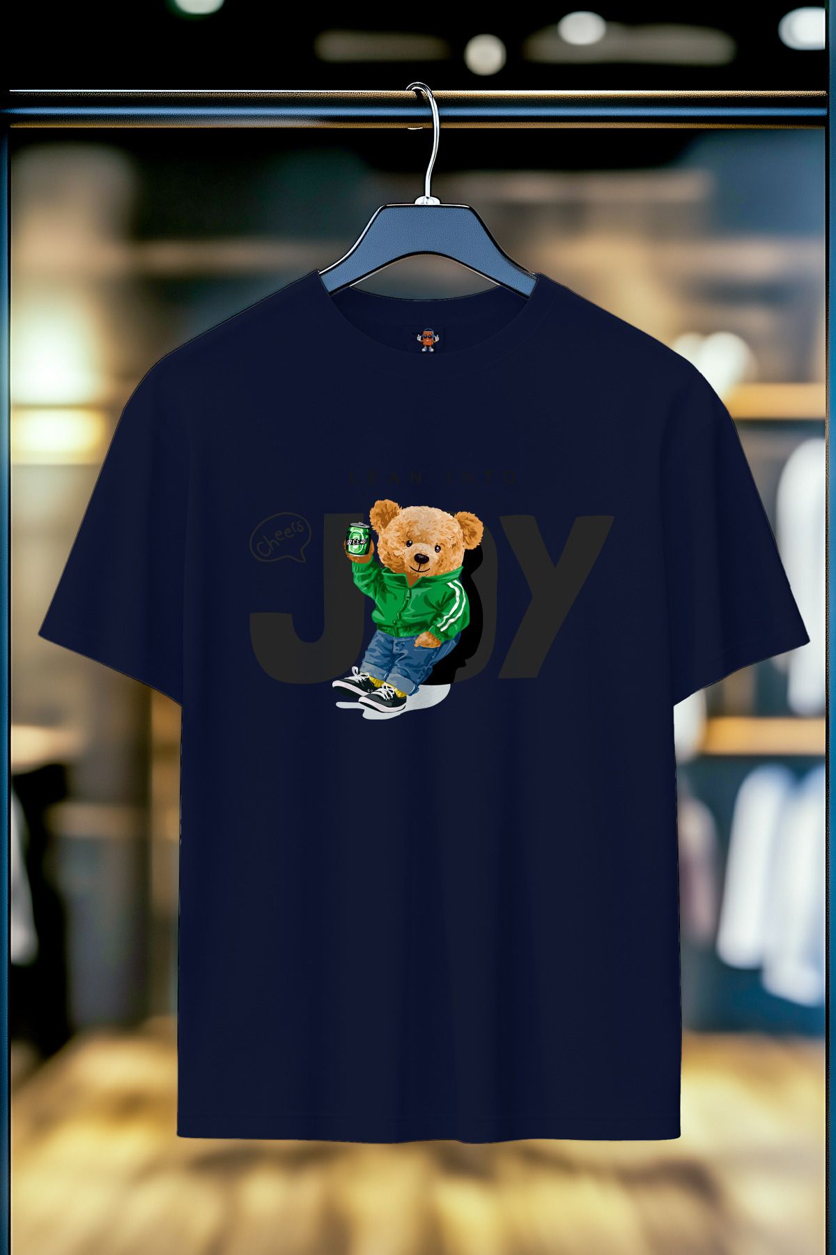 BookOrBook Lean Into Joy %100 Pamuk Premium Kalite Unisex T-Shirt