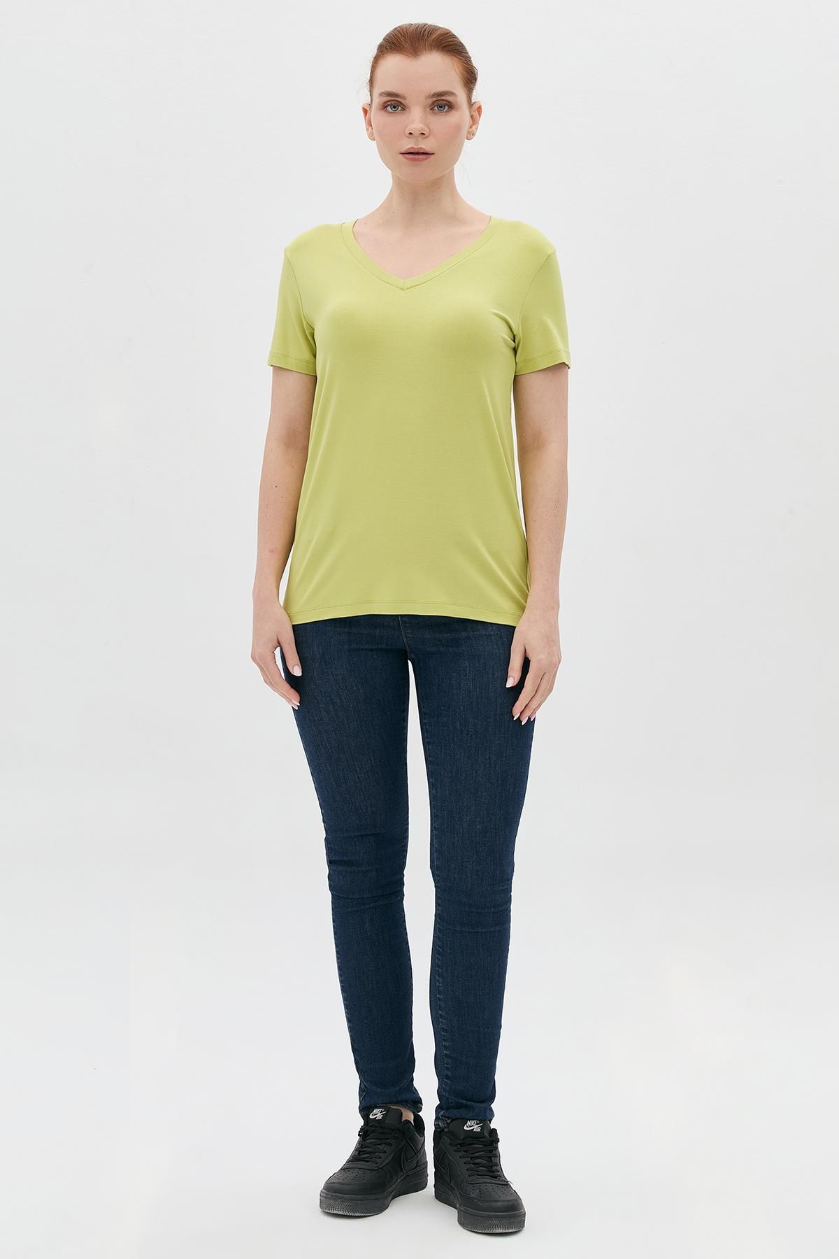DAIDO Basic Viskon V Yaka T-Shirt