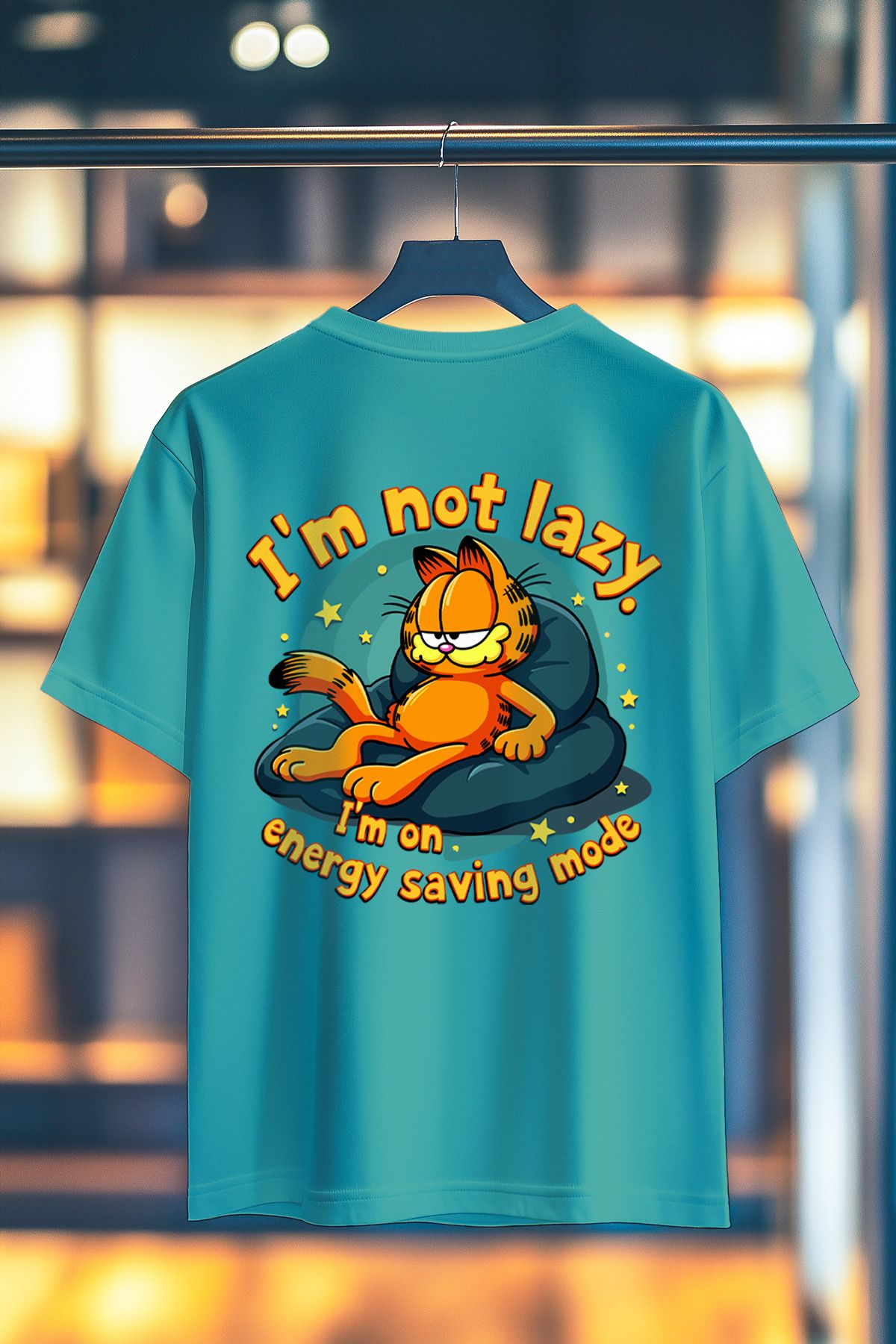 BookOrBook IM not Lazy Garf %100 Pamuk Premium Kalite Sırt Baskılı T-Shirt