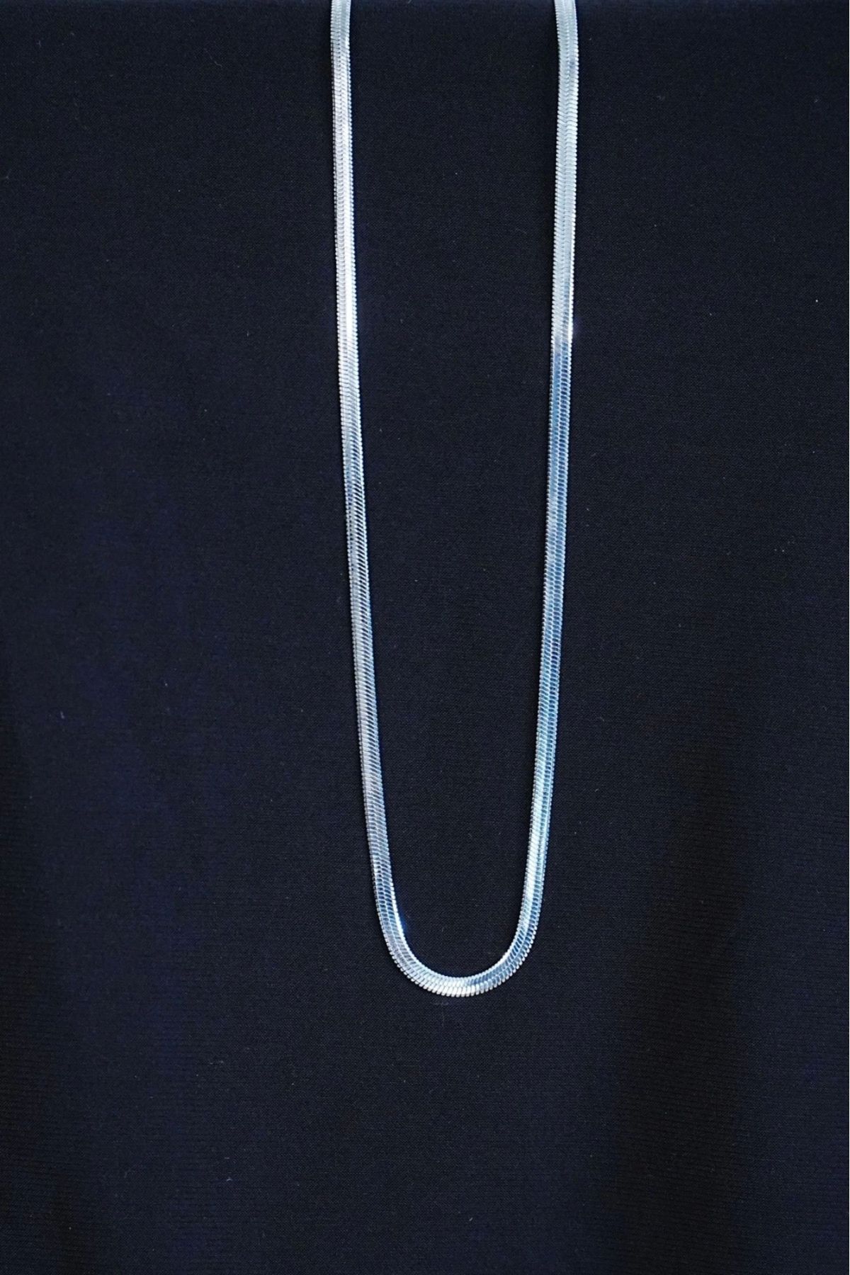 bamido İtalyan Çelik Kolye 45cm 4mm Paslanmaz Gümüş