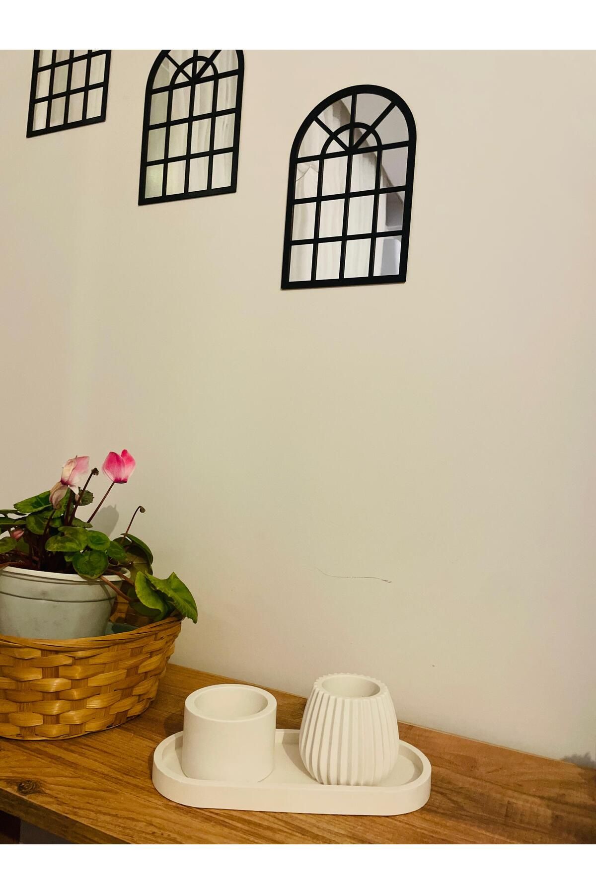 terra atölye Modern Taş Tozu Saksı Seti – Minimalist ve Şık