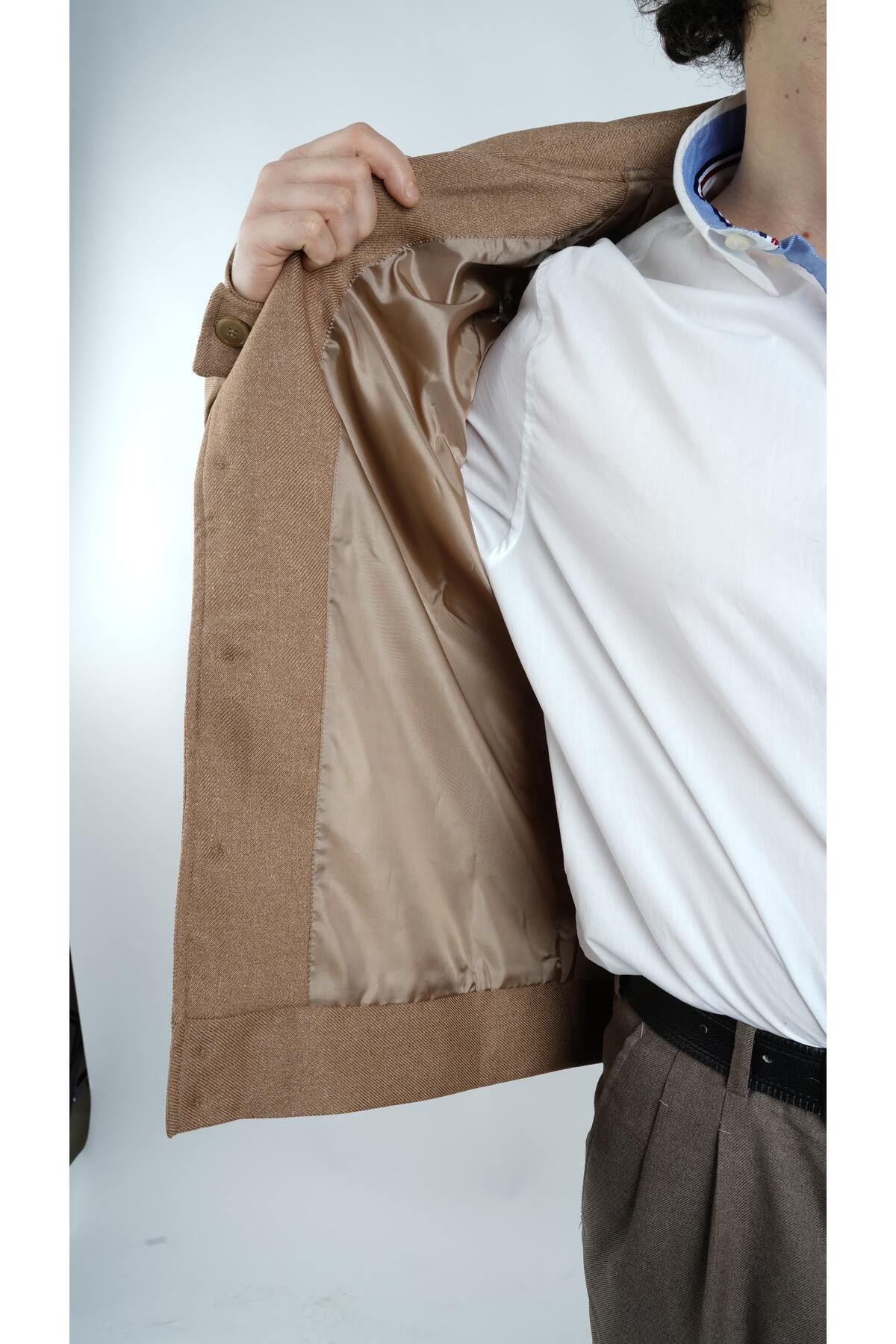 Koch London  Erkek Camel Renk Regular Fit Cepli Mevsimlik Ceket - Görsel 8