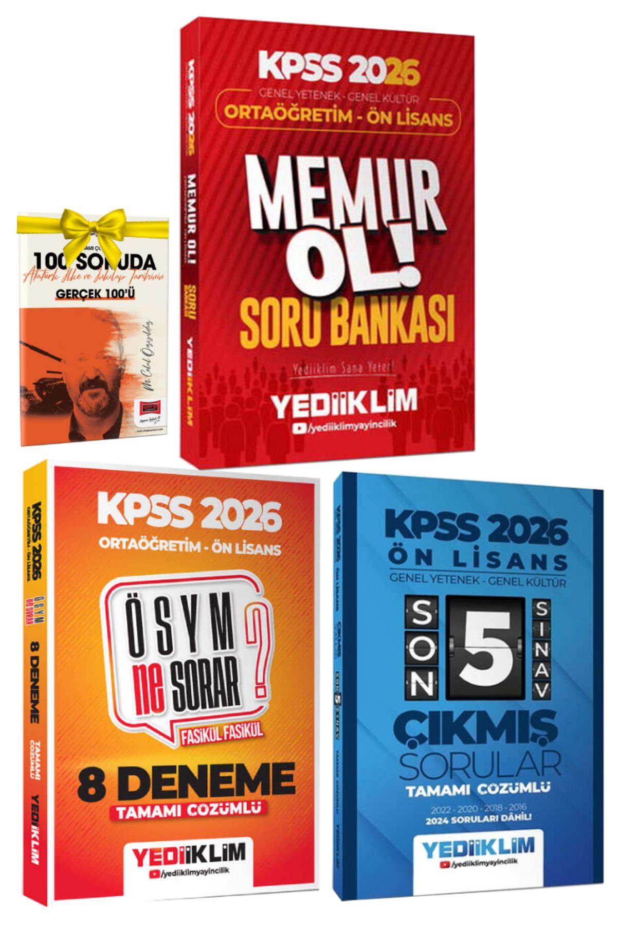 Yediiklim Yayınları 2026 Yediiklim KPSS Ortaöğretim Ön Lisans Soru Bankası+Ortaöğretim Ön Lisans Deneme+Çıkmış Sorular